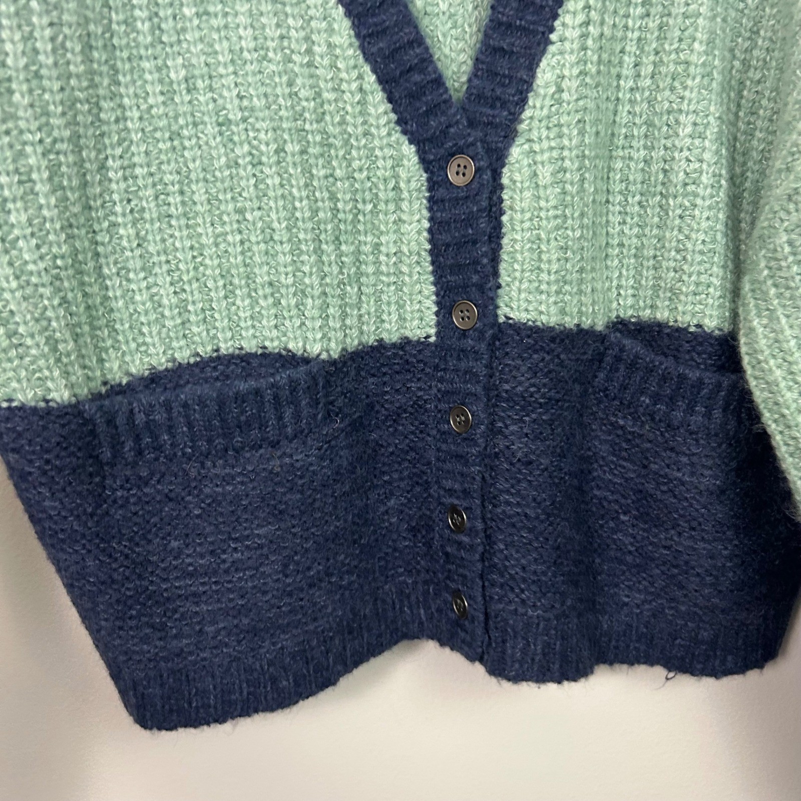 Sundance Judy Colorblock Cardigan Sweater Womens Size XL