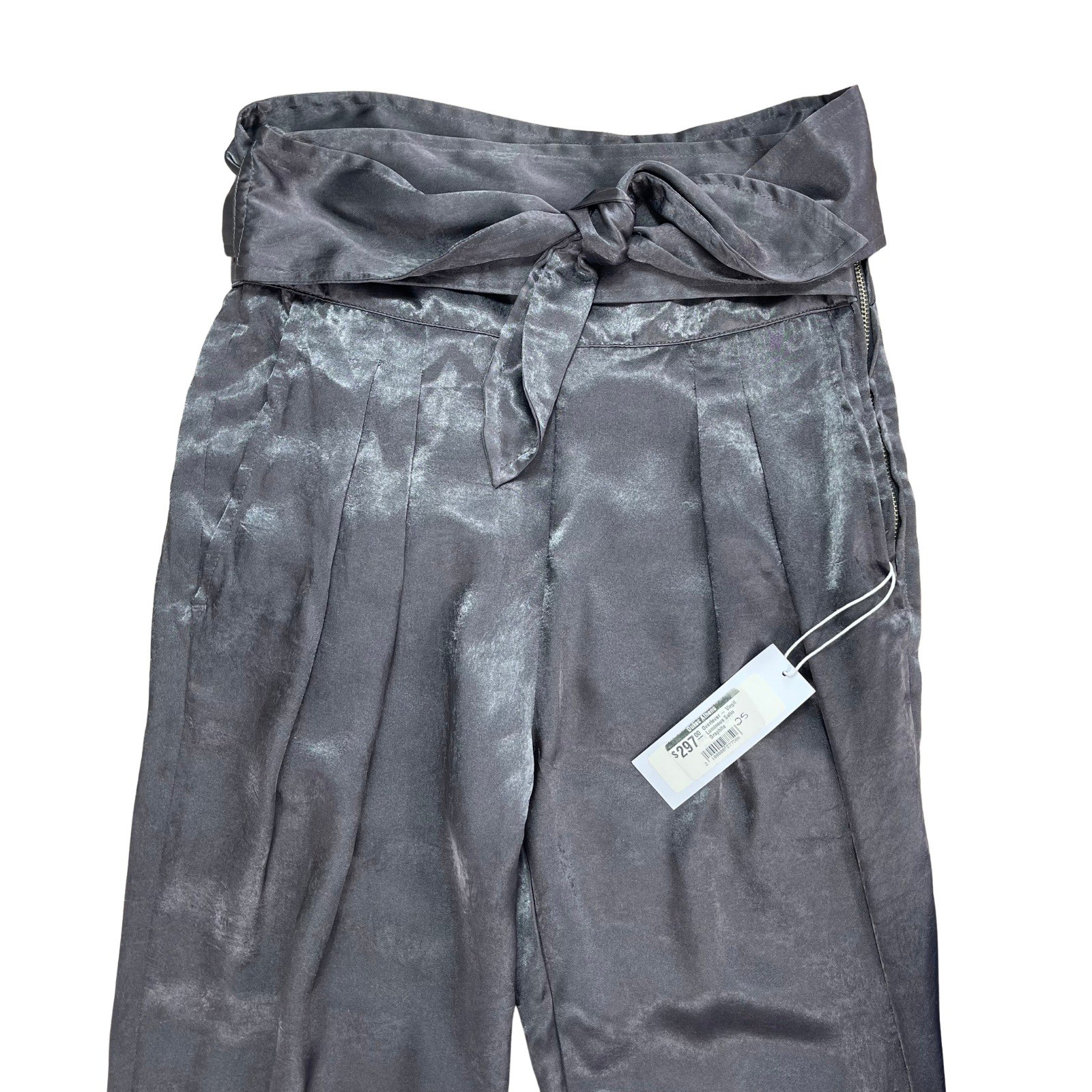 Overlover Womens Gray Pants Sz 2 Shimmer Metallic Cocktail Chic Quiet Luxury