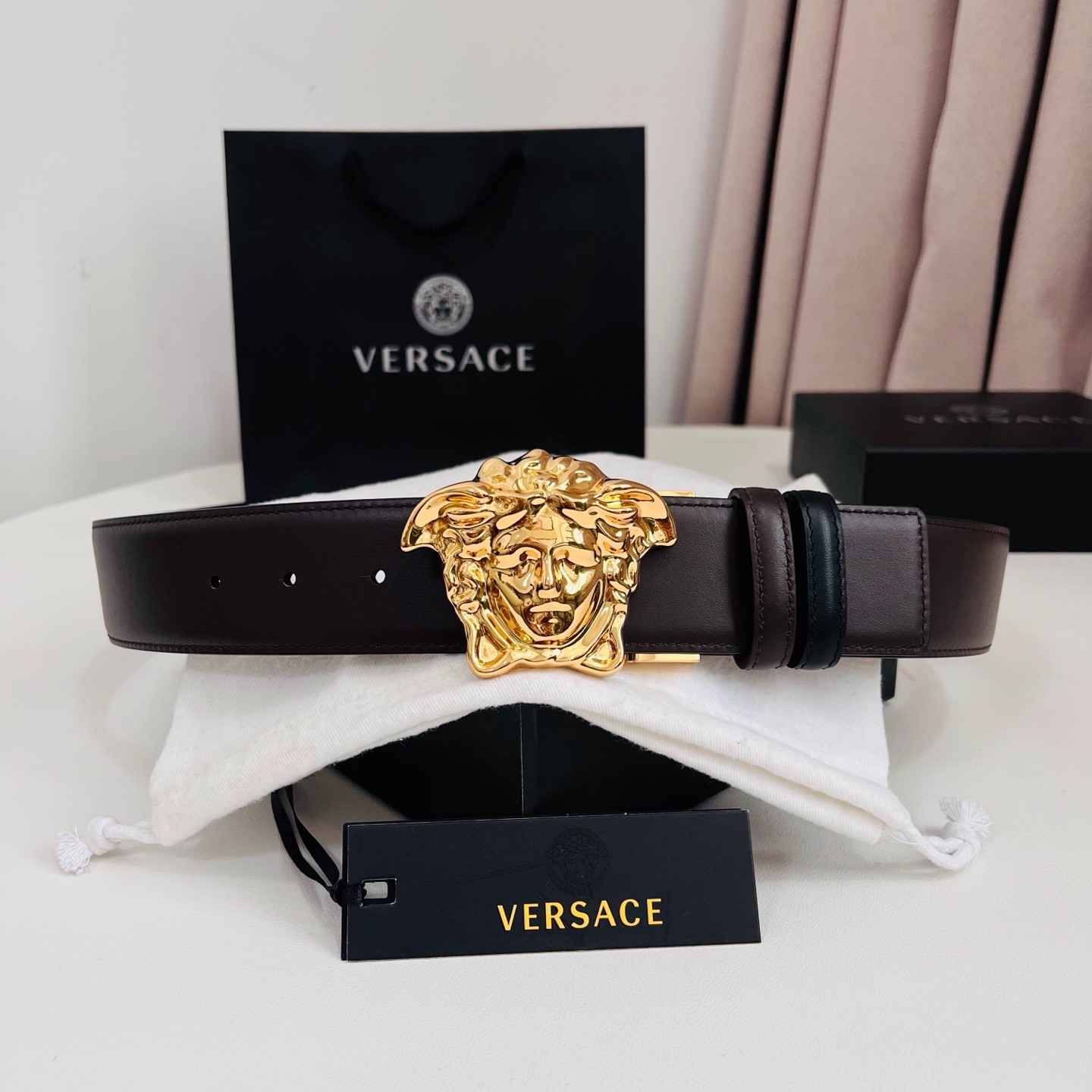 Authentic Versace La Medusa Men’s Leather Belt