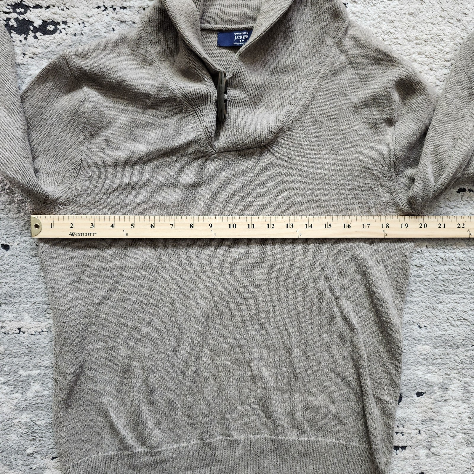 J. Crew Mens Shawl Collar Toggle Sweater Size M Brown Cotton Knit Preppy 52968