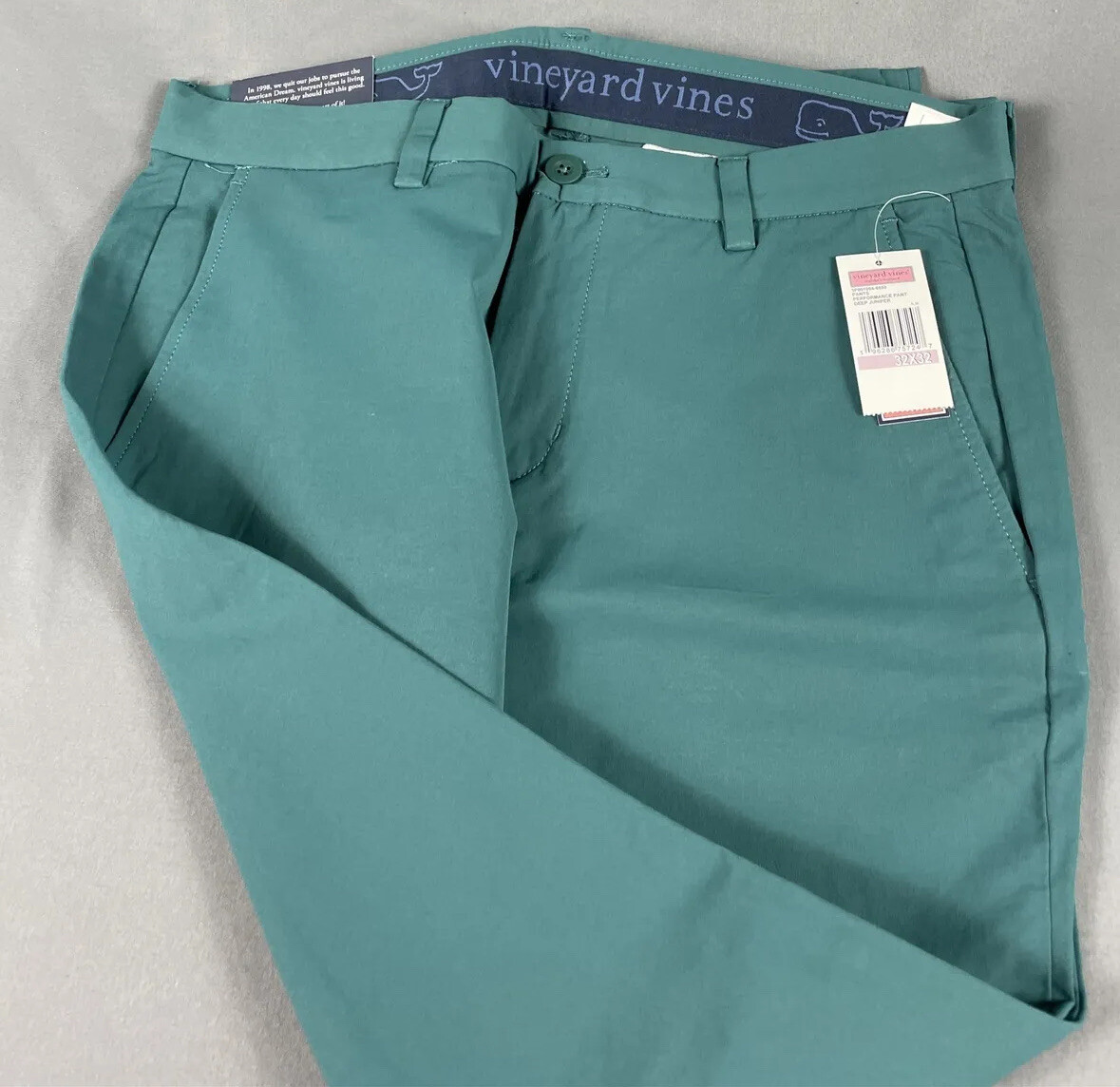 Vineyard Vines Golf Pants Performance Breaker 32 x 32 Green Nylon Spandex NWT