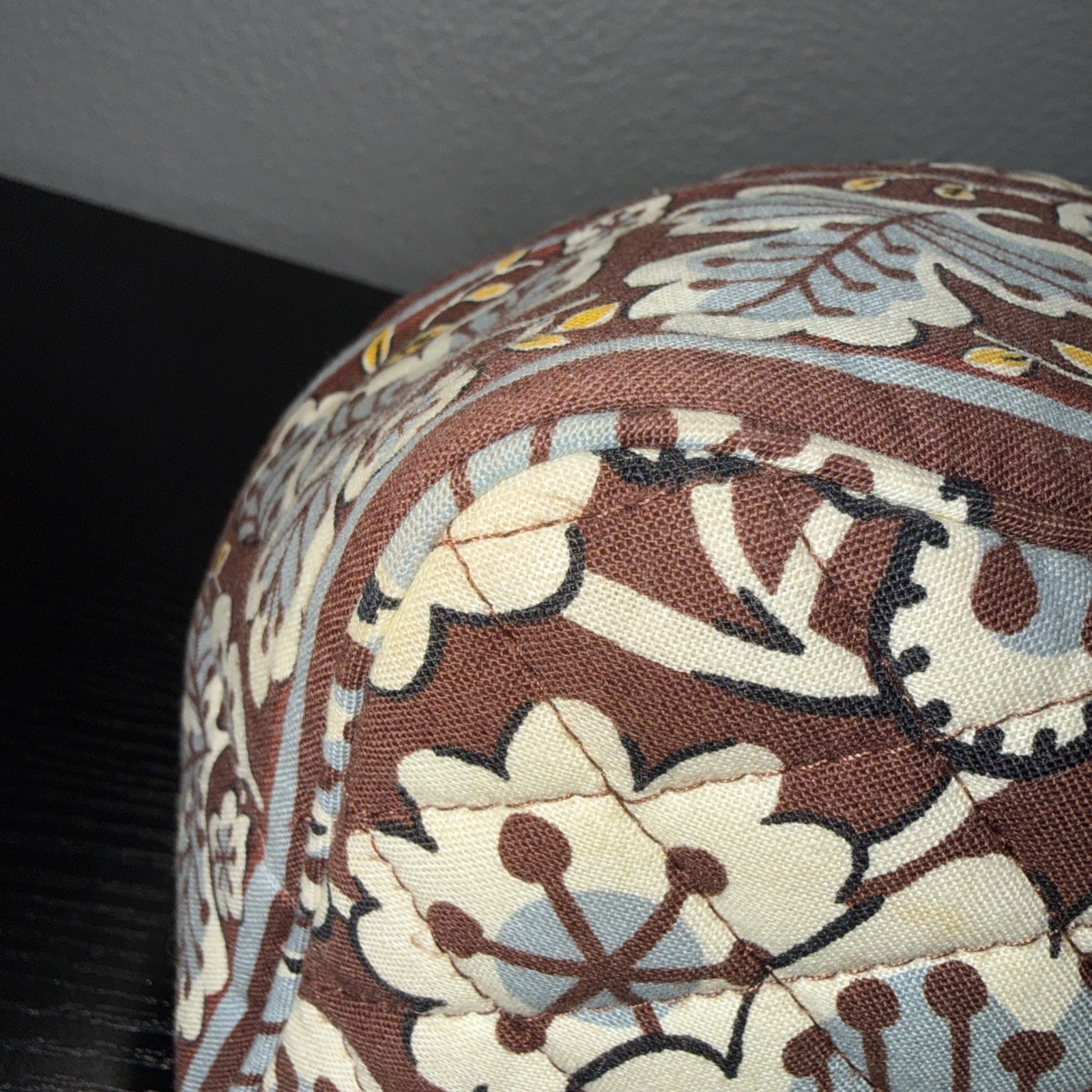Vera Bradley Slate Blooms Print, Bucket Tote Drawstrings Two Handles