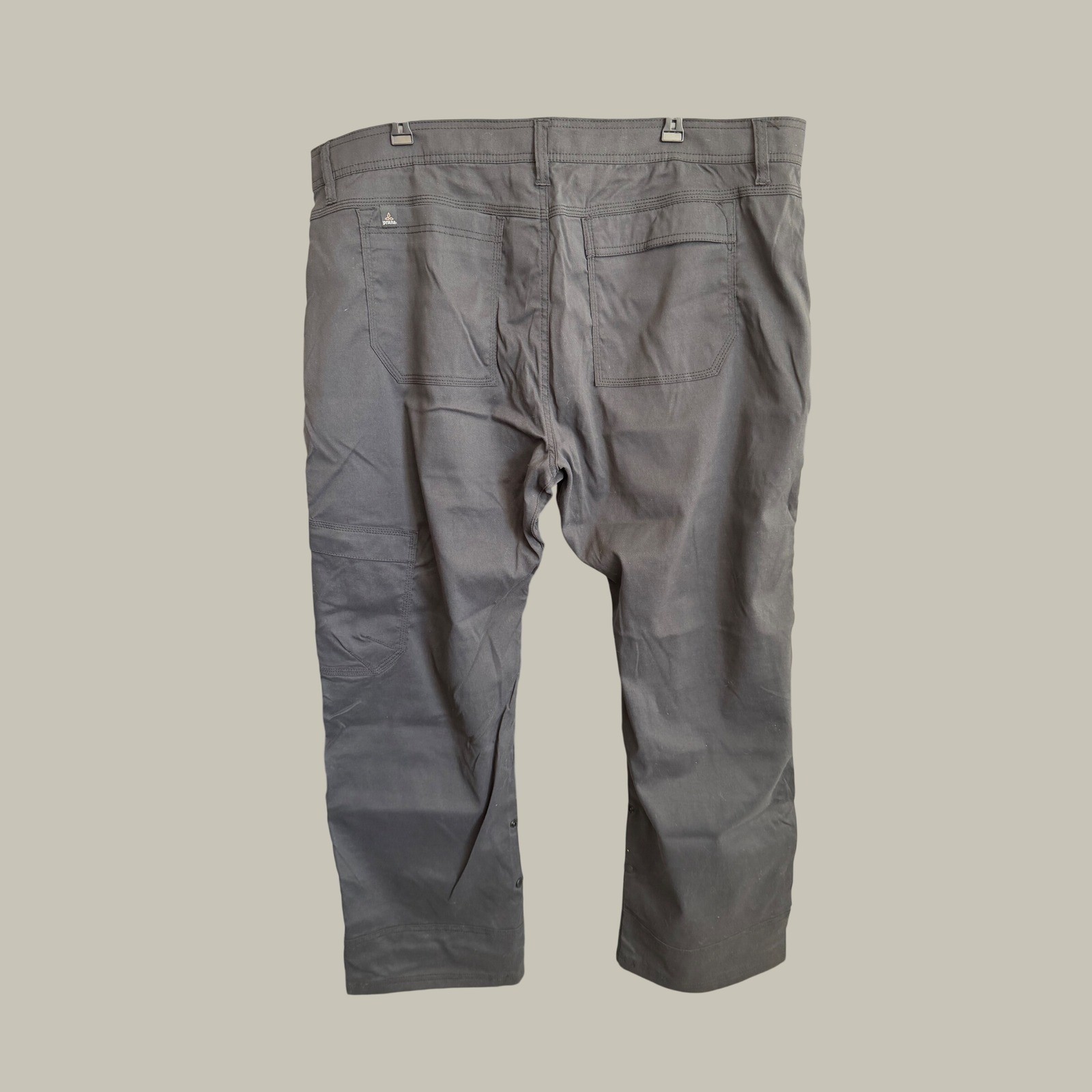 Prana Stretch Zion Pants Mens 40×30 Black Charcoal Cargo Hiking Climbing Utility