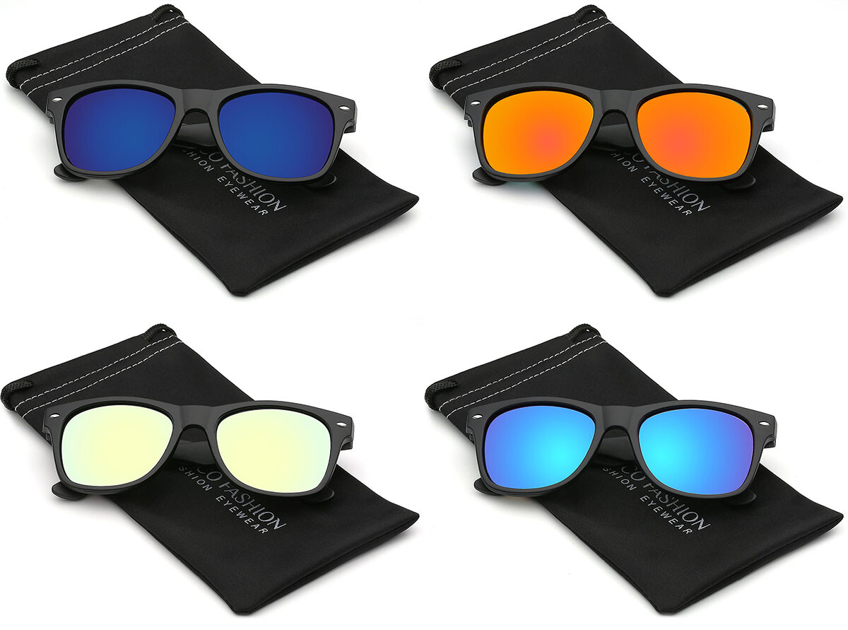 Kids Color Mirrored Retro Sunglasses Boys Girls Pre-School Grade School AGE 4-12
