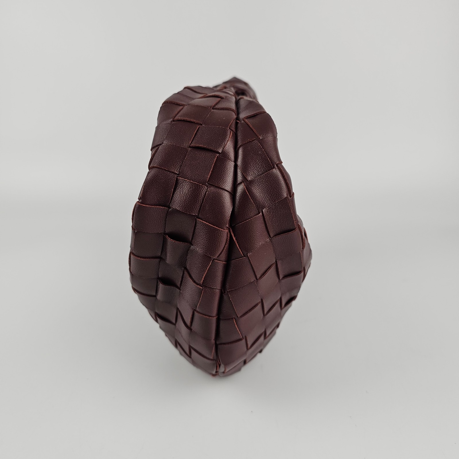 BOTTEGA VENETA Mini Jodie $2800 Madder Brown Leather Top Handle Bag New