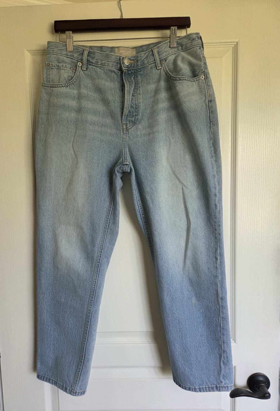 Everlane The 90’s Cheeky Jeans size 31 Ankle High Rise Button Fly Light Wash