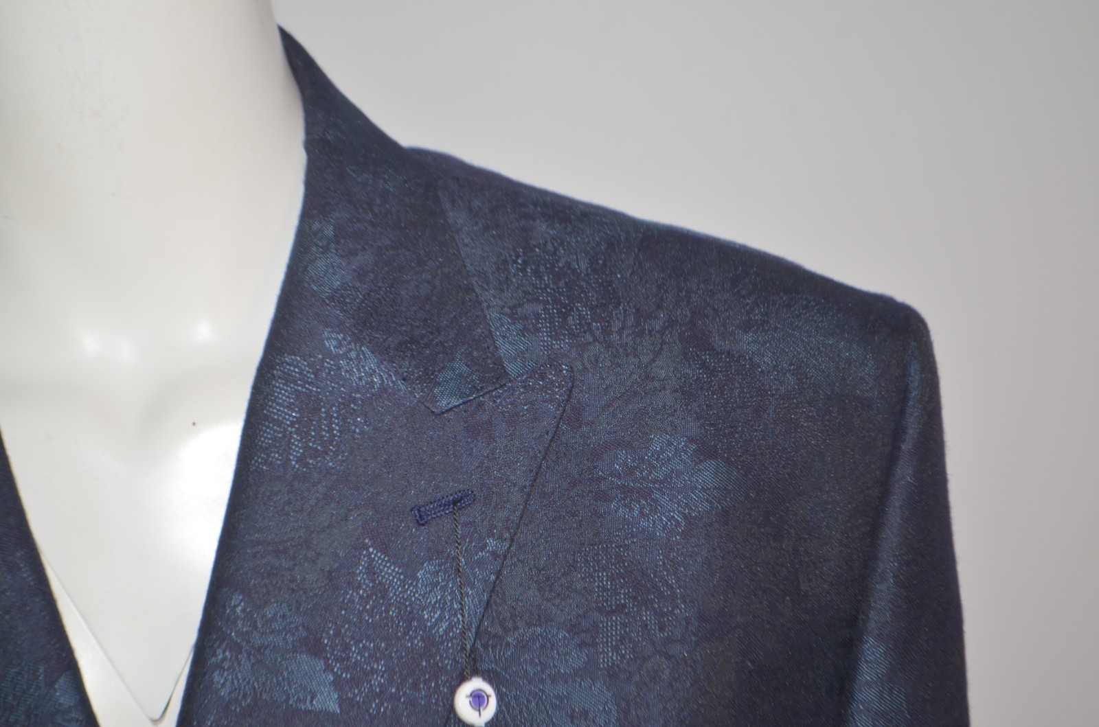 NWT TAYION Classic Fit Jacquard Double-Breasted Navy Dinner Jacket Sz 52R