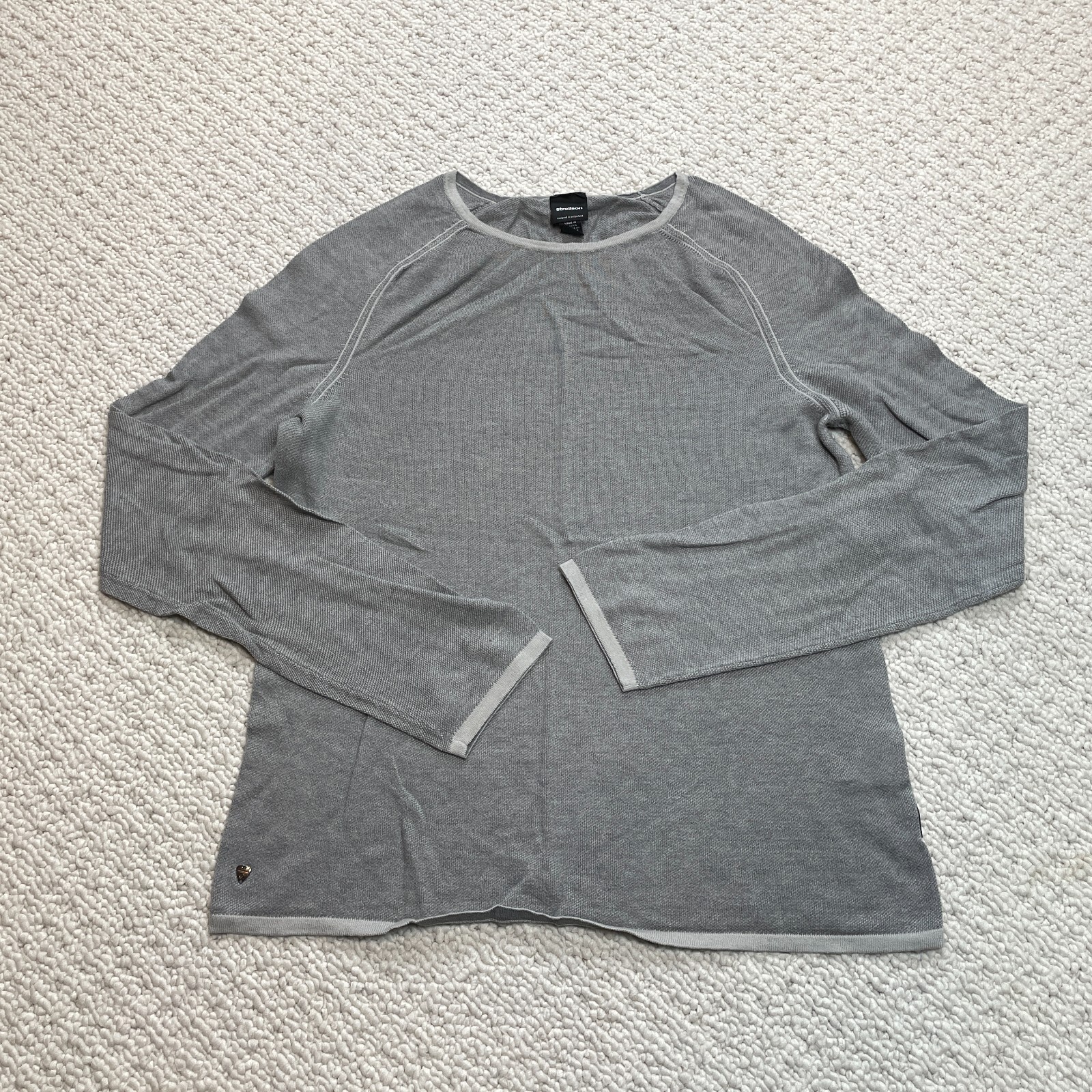 Strellson Shirt Gray Long Sleeve Mens Large Slim Fit Casual Pullover Vince R Top