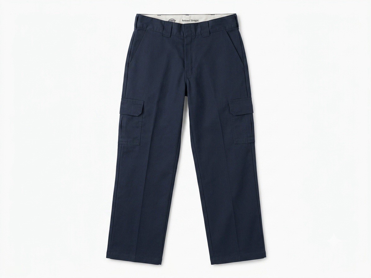 Dickies Relaxed Straight Cargo Pants Mens 32×34 Navy Blue Work Pants WP592DN