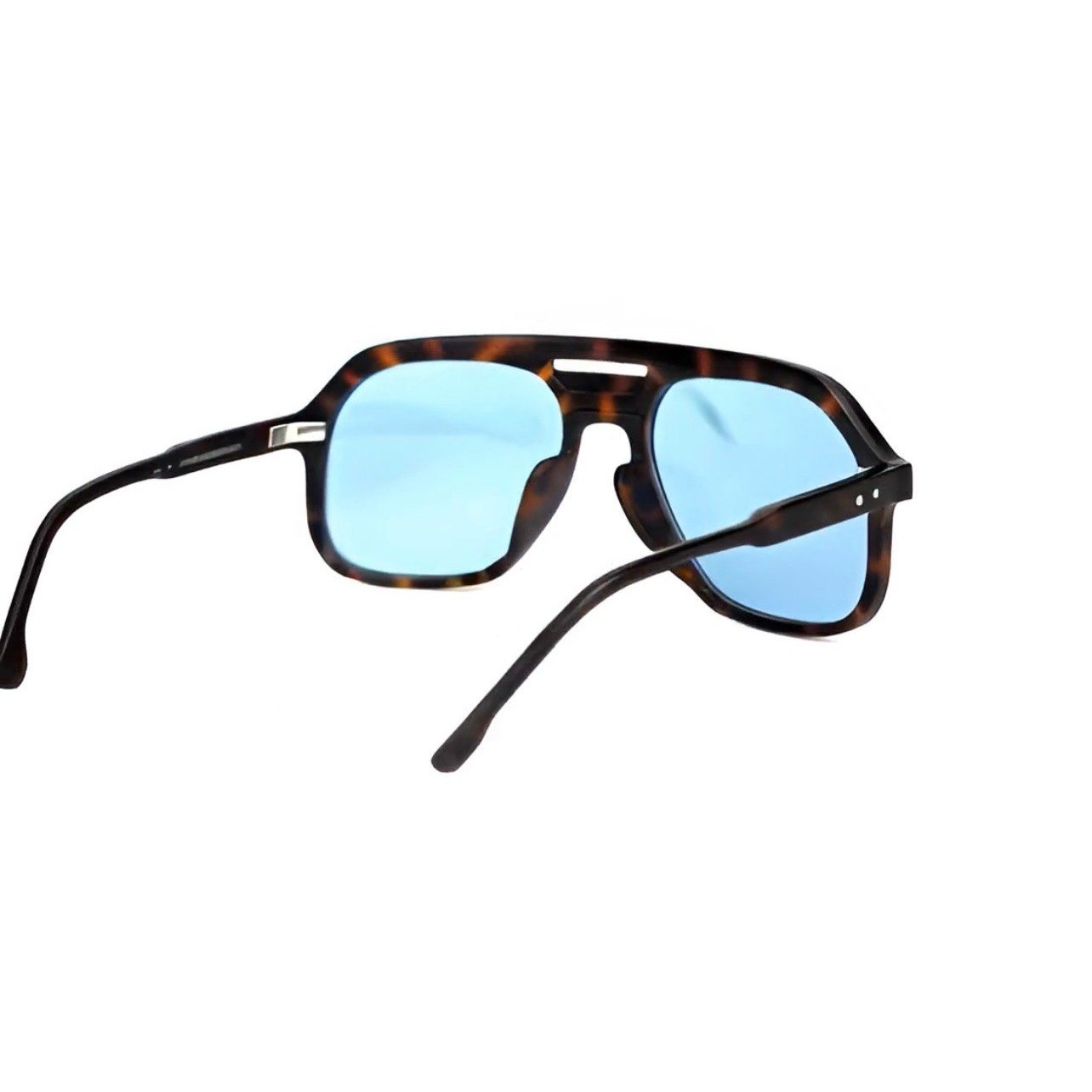 Mens Oversized Retro Sunglasses Tortoise Shell Blue Lens Navigator Retro 142mm