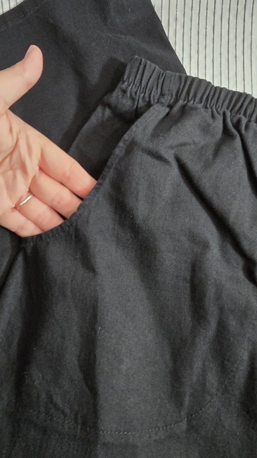 D&CO Women’s 3X Pants Solid Black Cotton Casual Elastic Waist Pull on Comfort