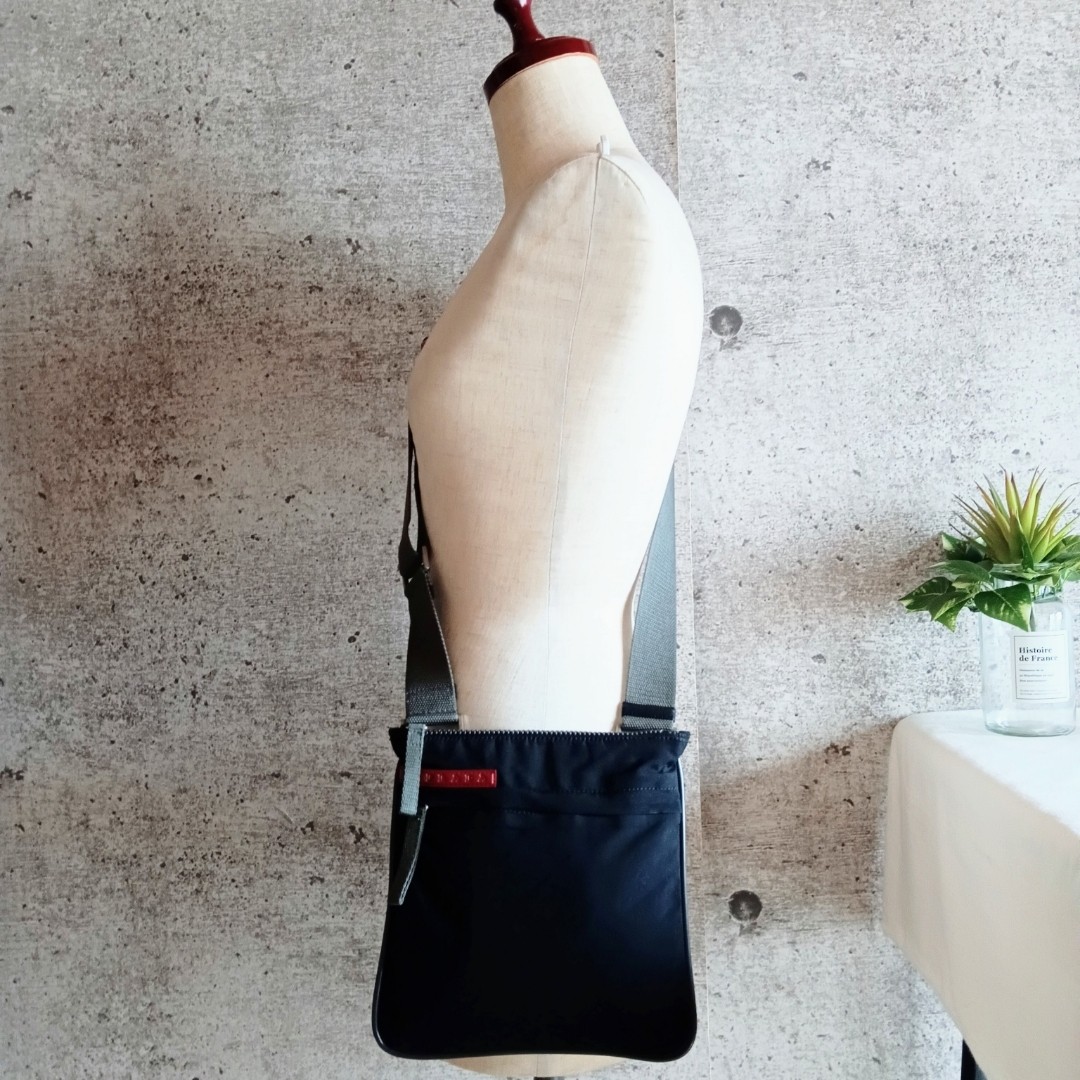 PRADA Sports Nylon Pochette Shoulder Bag Black Size: W:7.9 × H:7.9 in.