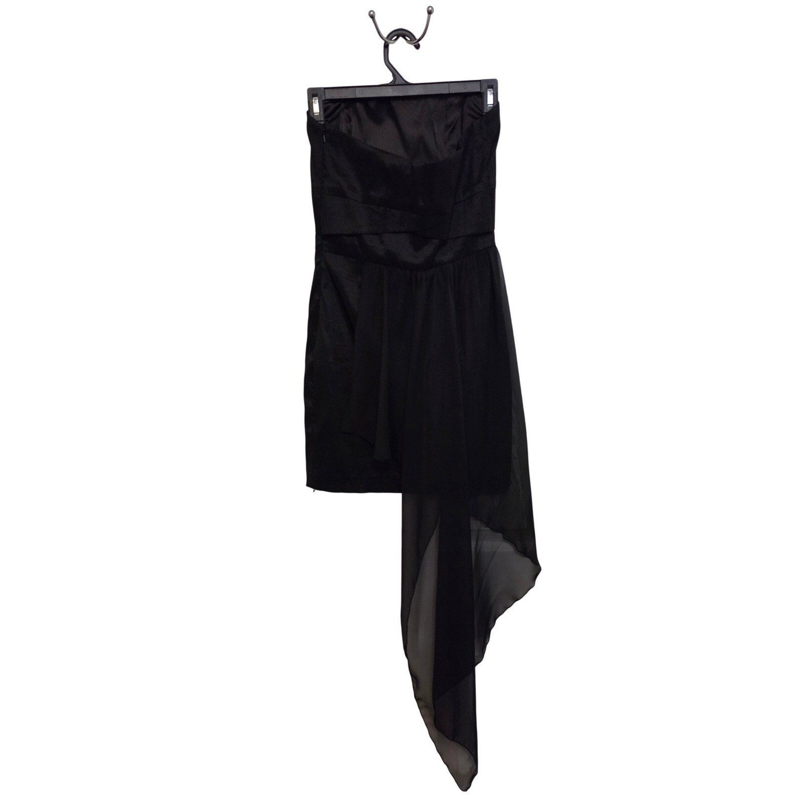 Jessica McClintock Black Strapless High Low Chiffon Formal Promcore Dress Size 8