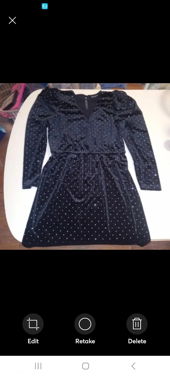 INC International Concepts Velvet Puff-sleeve with Dot Print Dress. Rack4