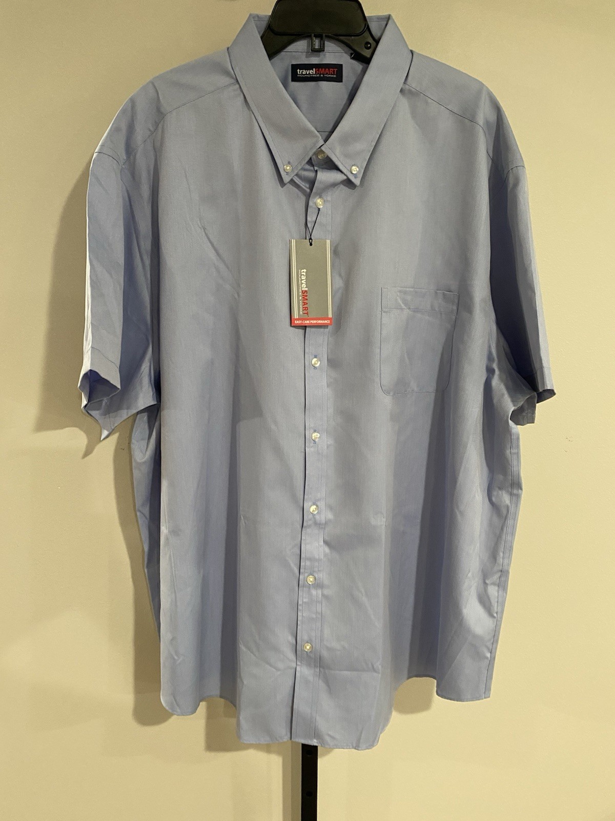Travel Smart Men Shirt 4XLT Button TALL Man Non Iron BLUE BRAND NEW $59.50
