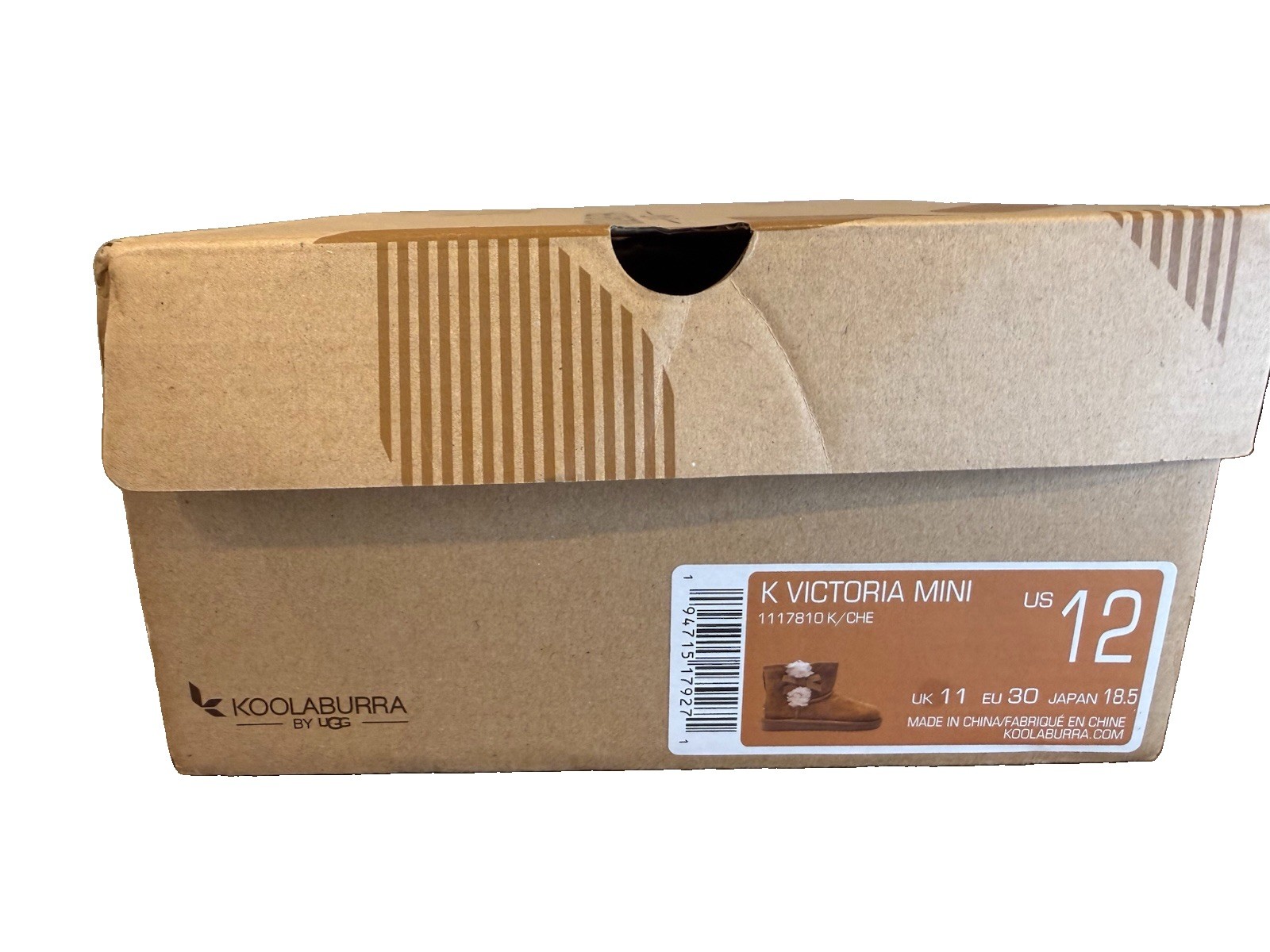 Koolaburra by UGG K Victoria Mini Kids Boots Size 12 Chestnut NEW in Box