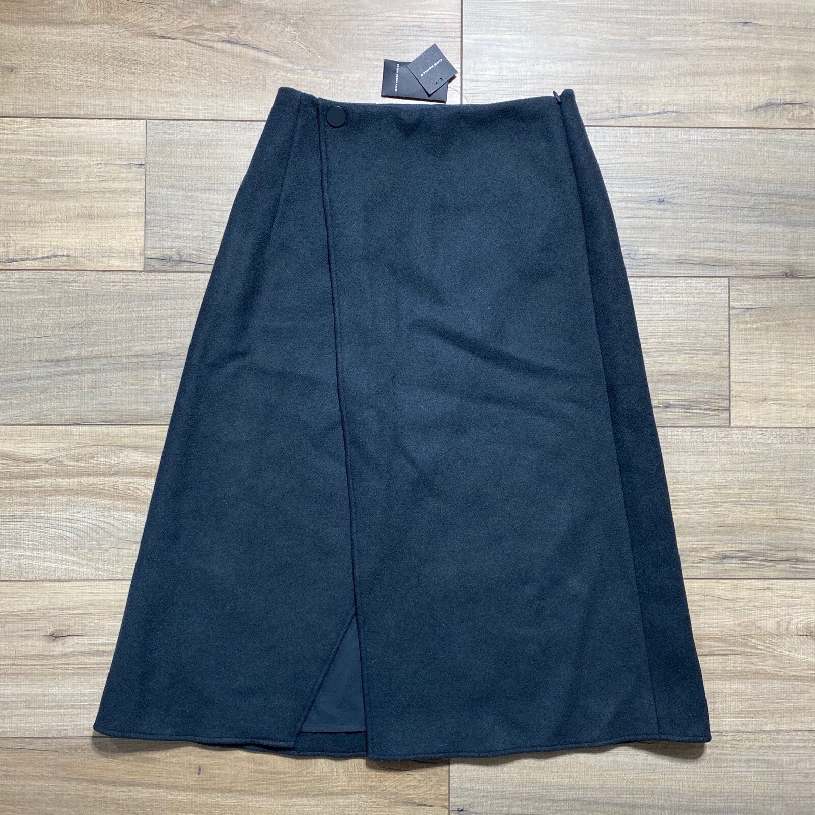 Club Monaco Womens Wool Blend A-Line Cutaway Skirt Size 4 Charcoal