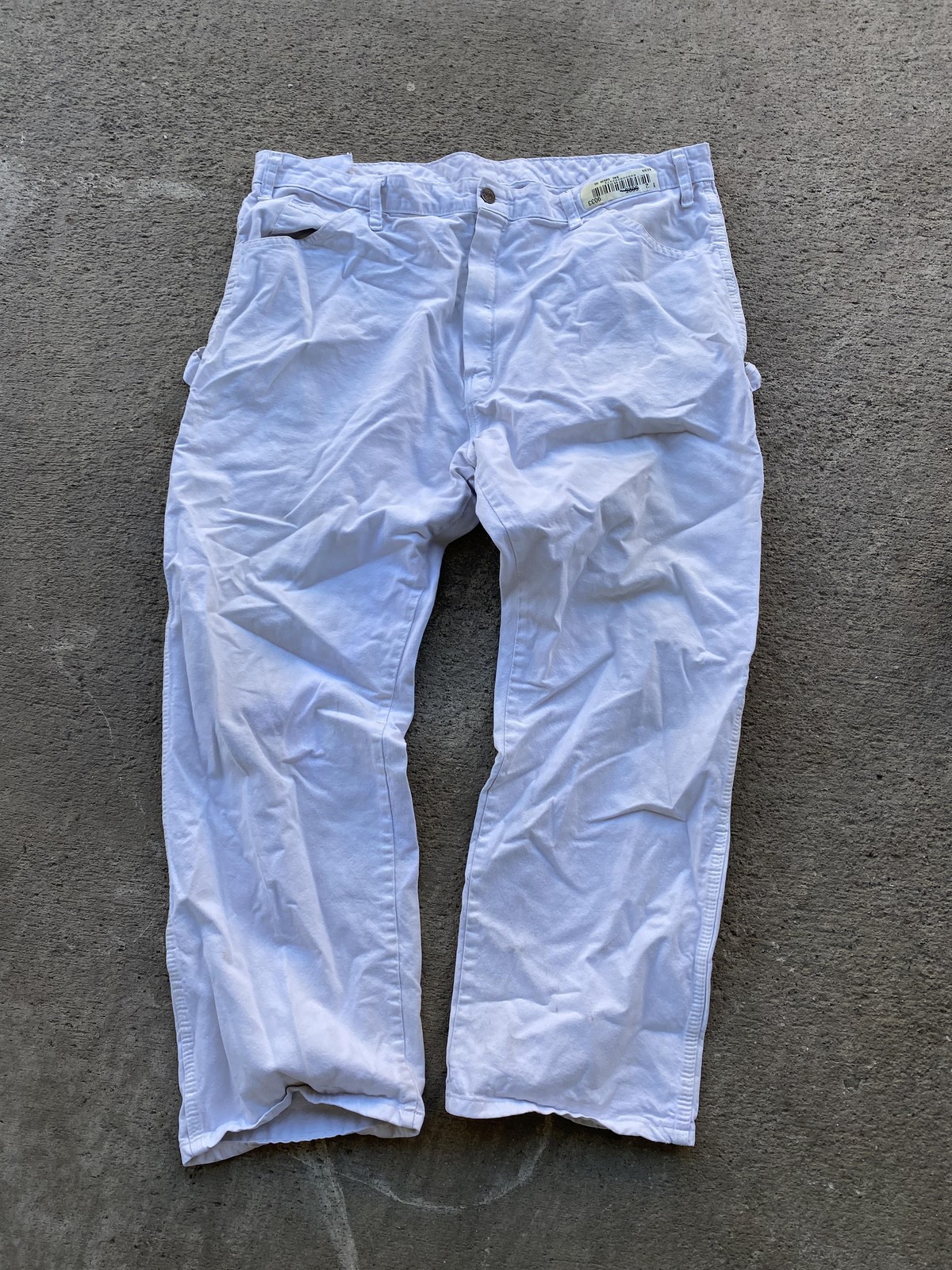 Vintage Splat Paint Dickies Pants Mens 35×25 White Carpenter Fit Canvas Straight