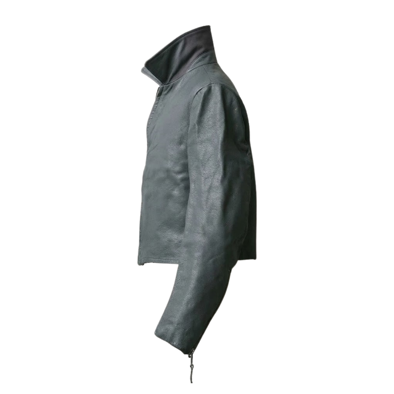 Vintage German Military Grey BM Federal Navy Crop Submarine Leather Jacket Men’s