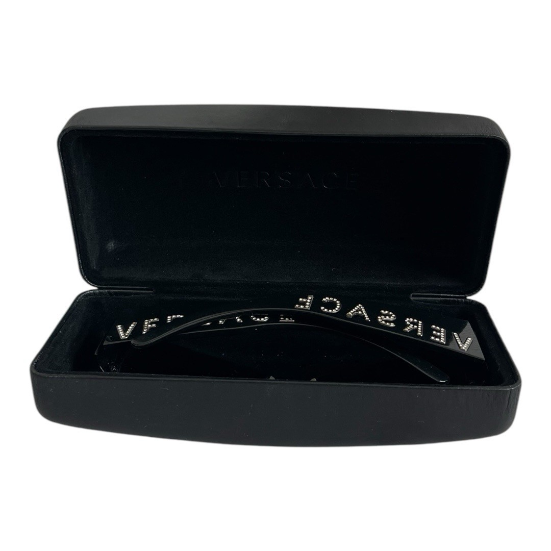 Versace Black Rhinestone Logo Sunglasses Bling Rare Designer Glasses Shades +Box
