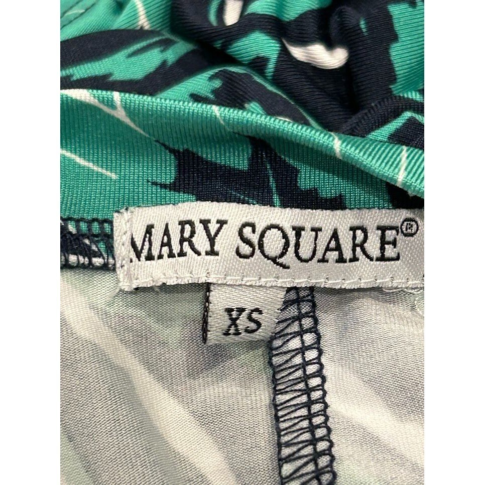 Mary Square Womens Tropical Leaf Print Dress XS Polyester/Rayon/Spandex