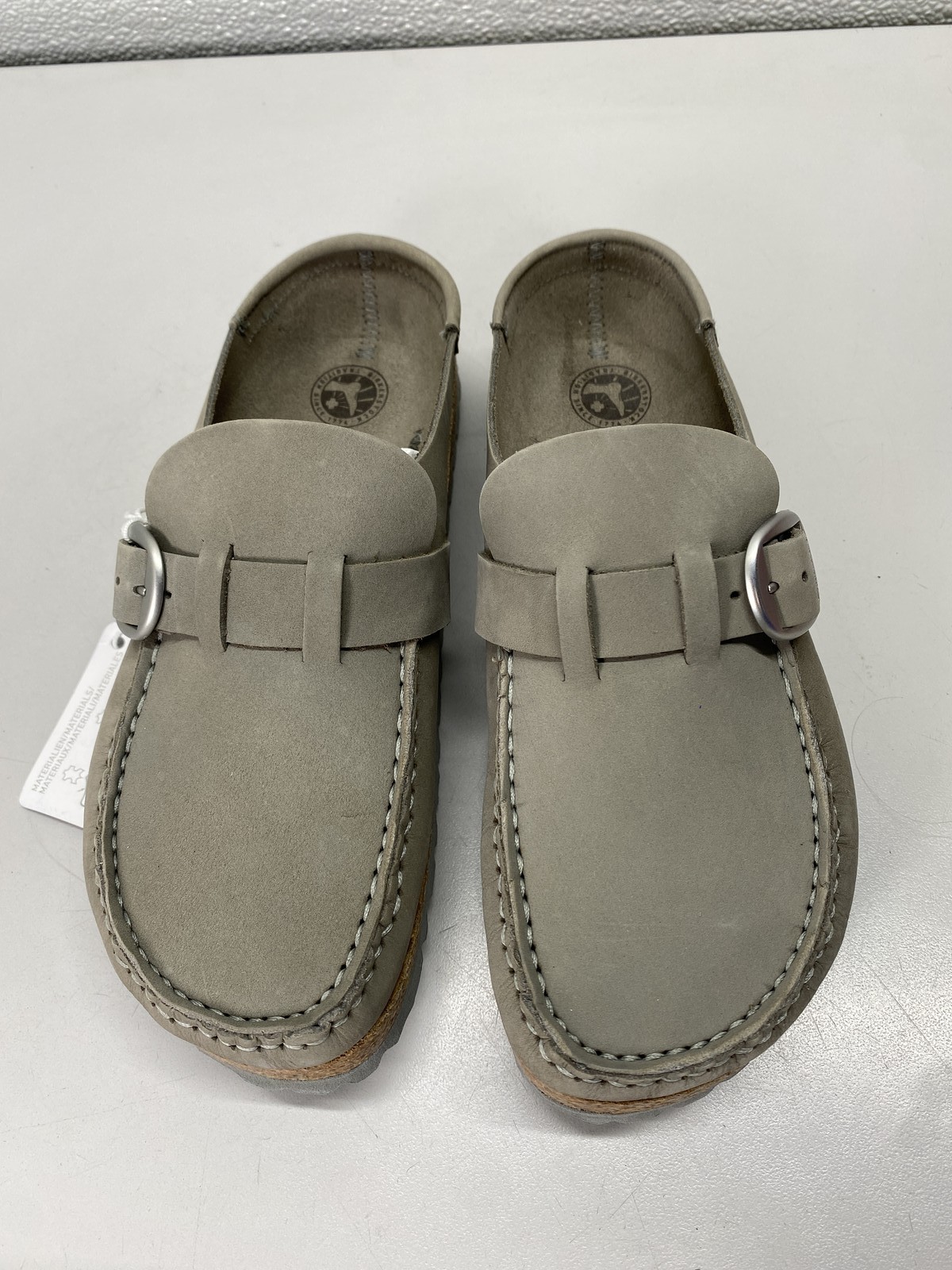 Birkenstock Unisex Buckley Nubuck Leather Slip-on Clogs Size W6 M4 Dove Gray