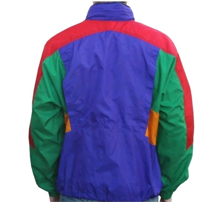Vintage 80’s 90’s Nike Windbreaker Jacket, Color Block Full Zip XXL
