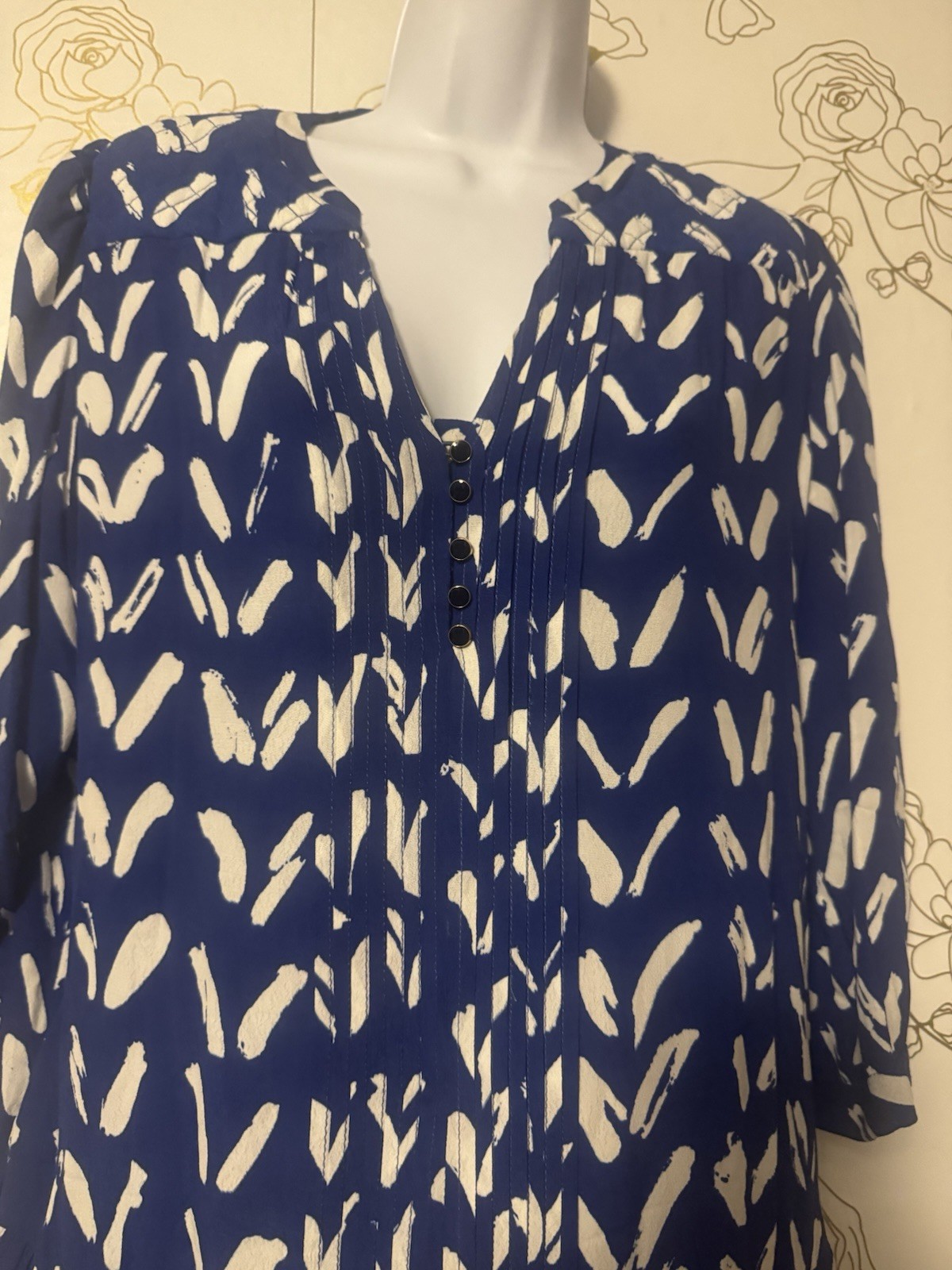 Maeve Anthropologie Dress Womens SmallBlue White Boho Tunic Tiered Mini
