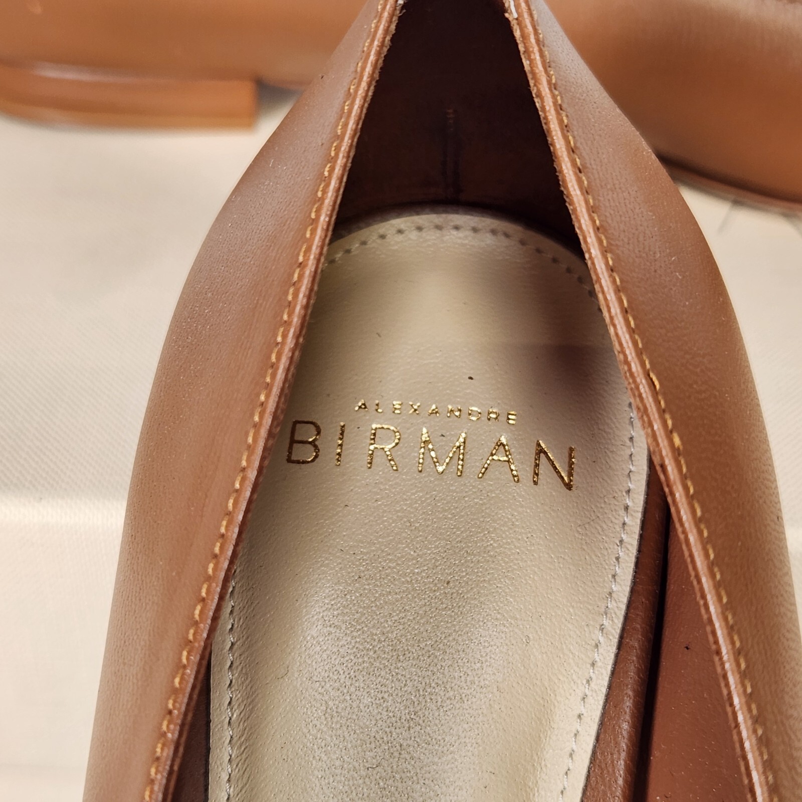 Size 12 (IT 42) – Alexandre Birman Clarita Square Loafer- Toast Nappa Leather