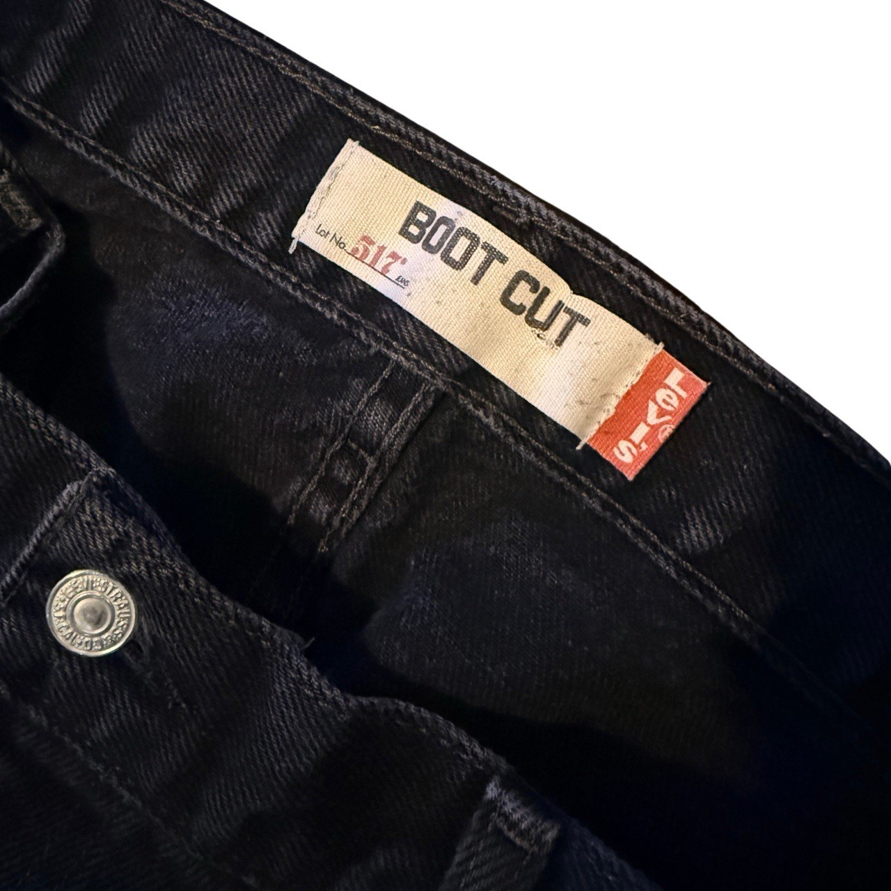 Levi’s 517 Black Boot Cut Cropped Jeans 38×23 Unisex Hemmed Capri Y2K Western