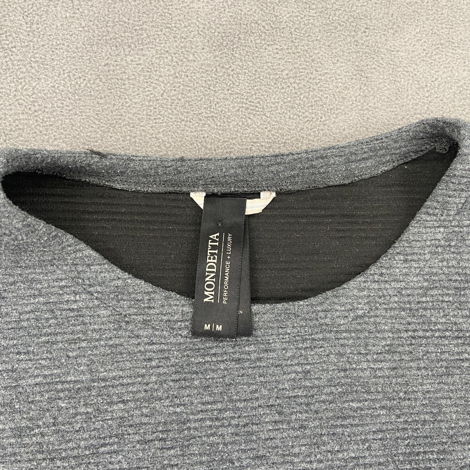 Mondetta Sweater Womens M Gray Performance Luxury Side Zip Detail Long Sleeve