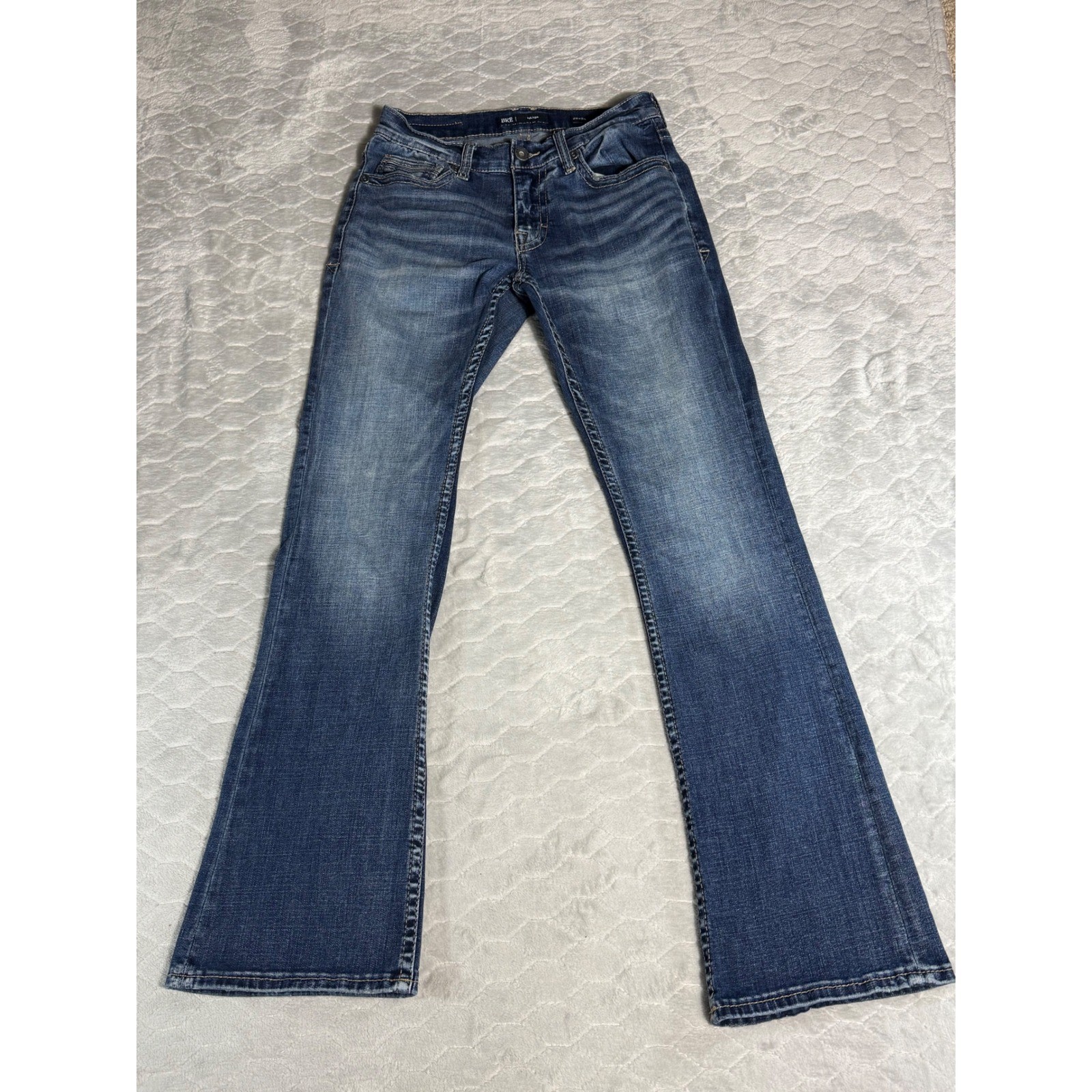 BKE Fulton Slim Boot Cut Jeans Mens 29×34 Blue Stretch Western Denim fit 28×32