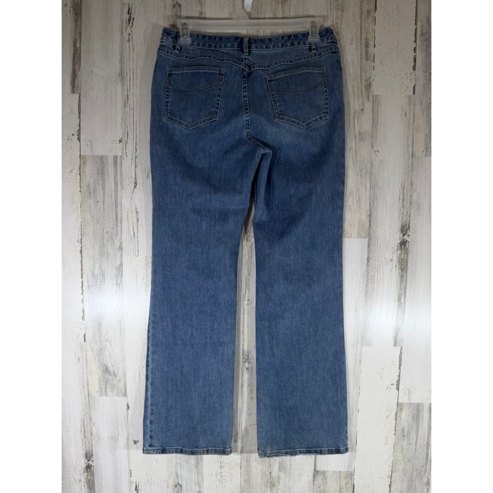J Jill Authentic Fit Below Waist Straight Leg Jeans Size 12 (32×31.5) Mid Rise