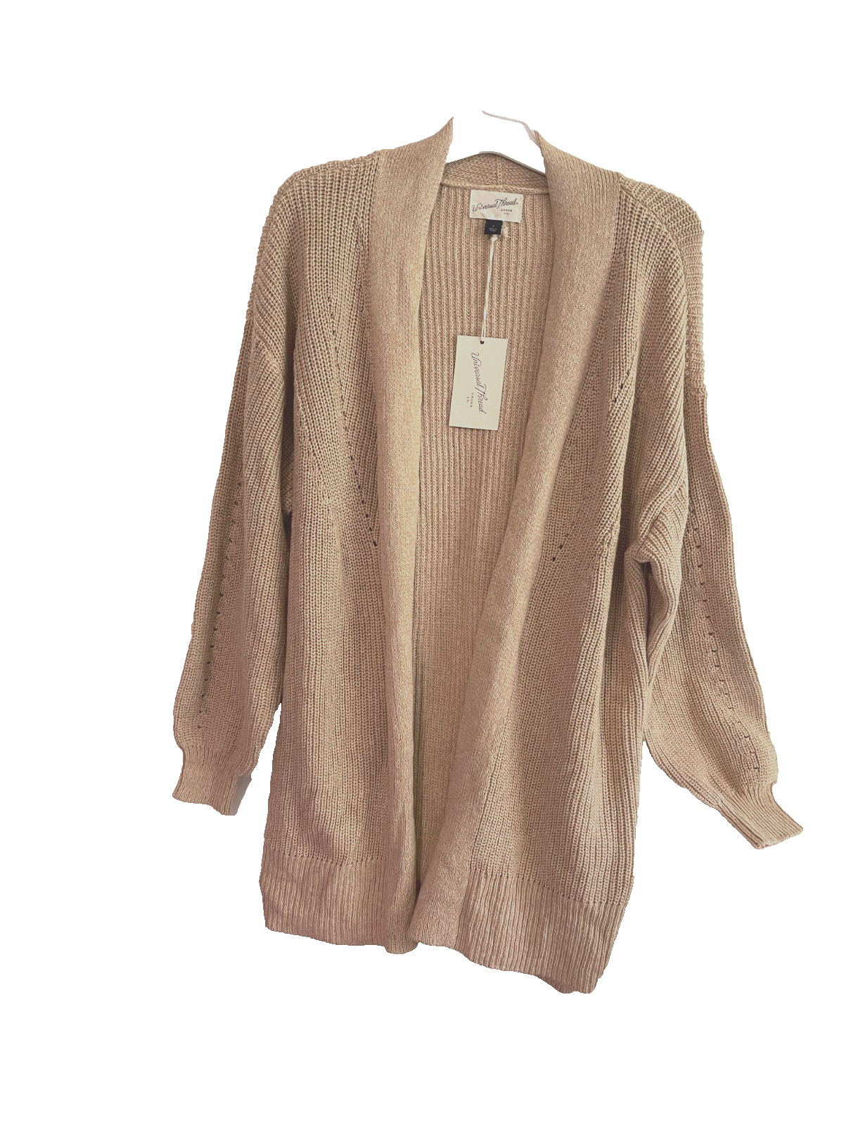 Universal Thread Women’s Size Small Open-Front Cardigan Tan w Pockets NEW