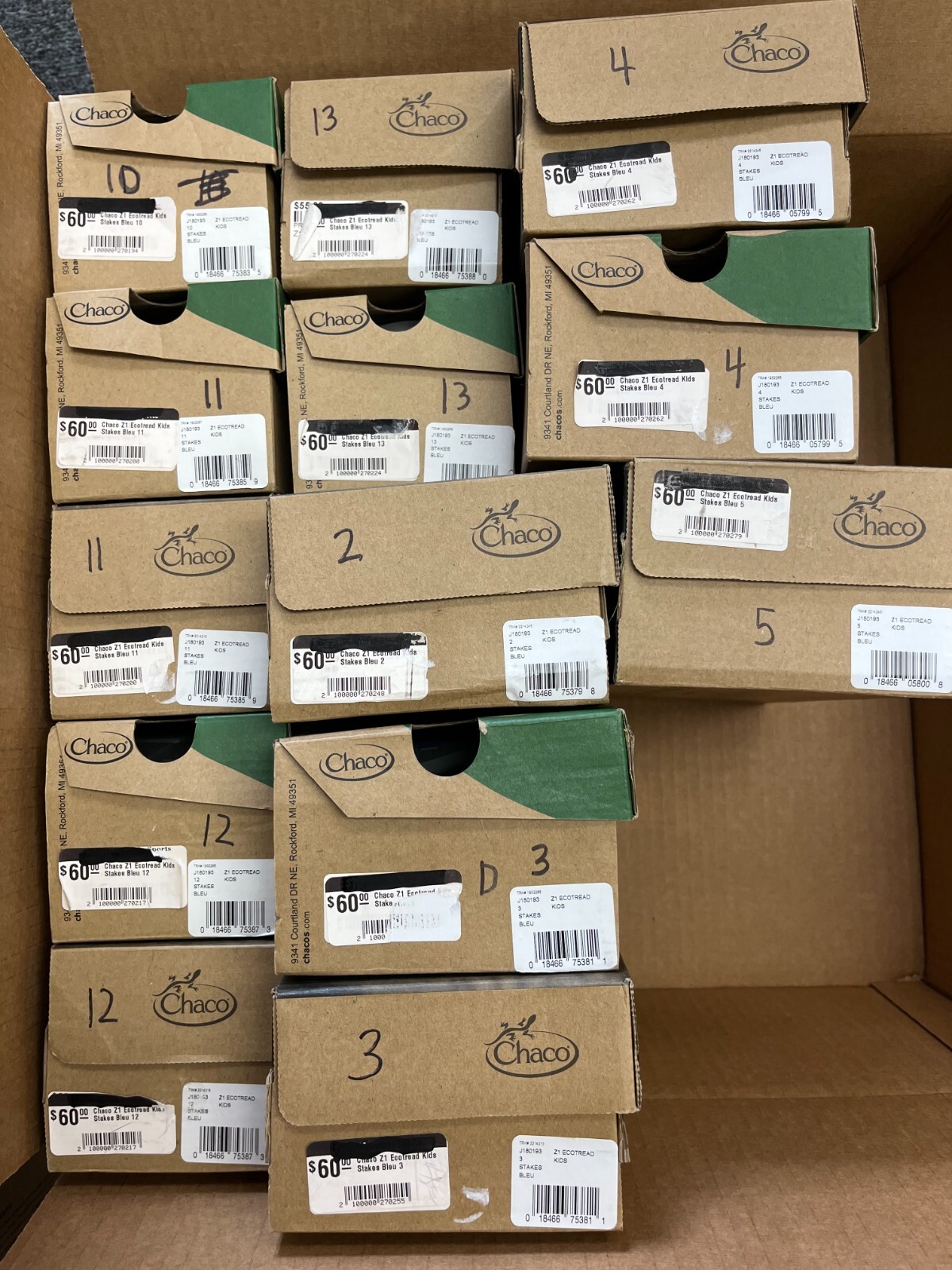 Chaco ZI Ecotread Sandals NIB Sz 1,2,3,4,5,6,10,11,12,13 US Big Kid Color Choice