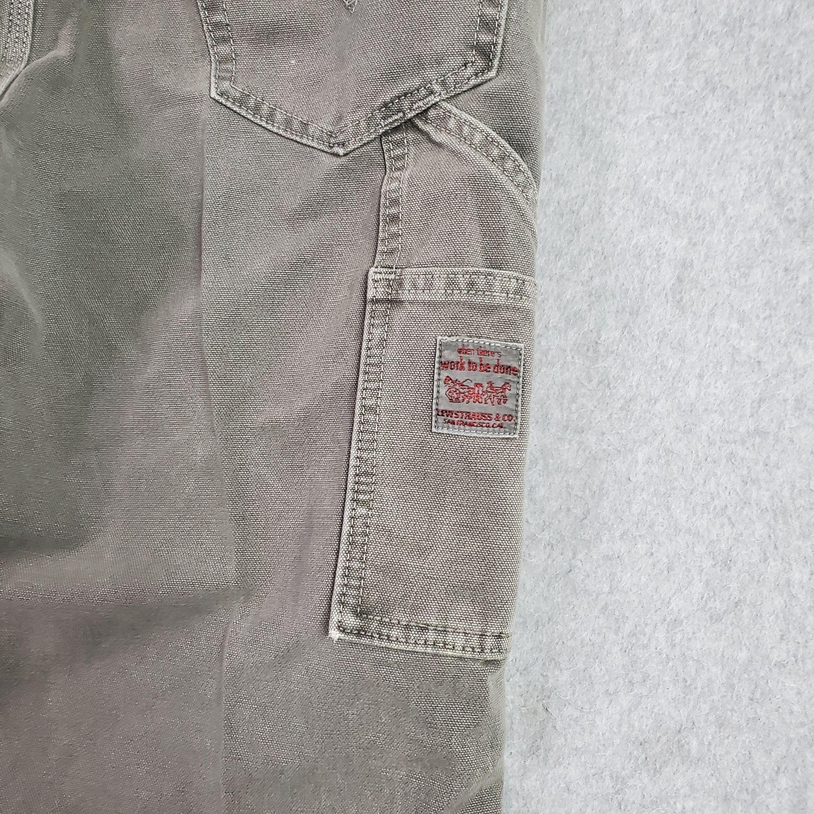 Levis 568 Stay Loose Carpenter Jeans FITS 29X30 tag sz 29×32 Gray Relaxed Canvas