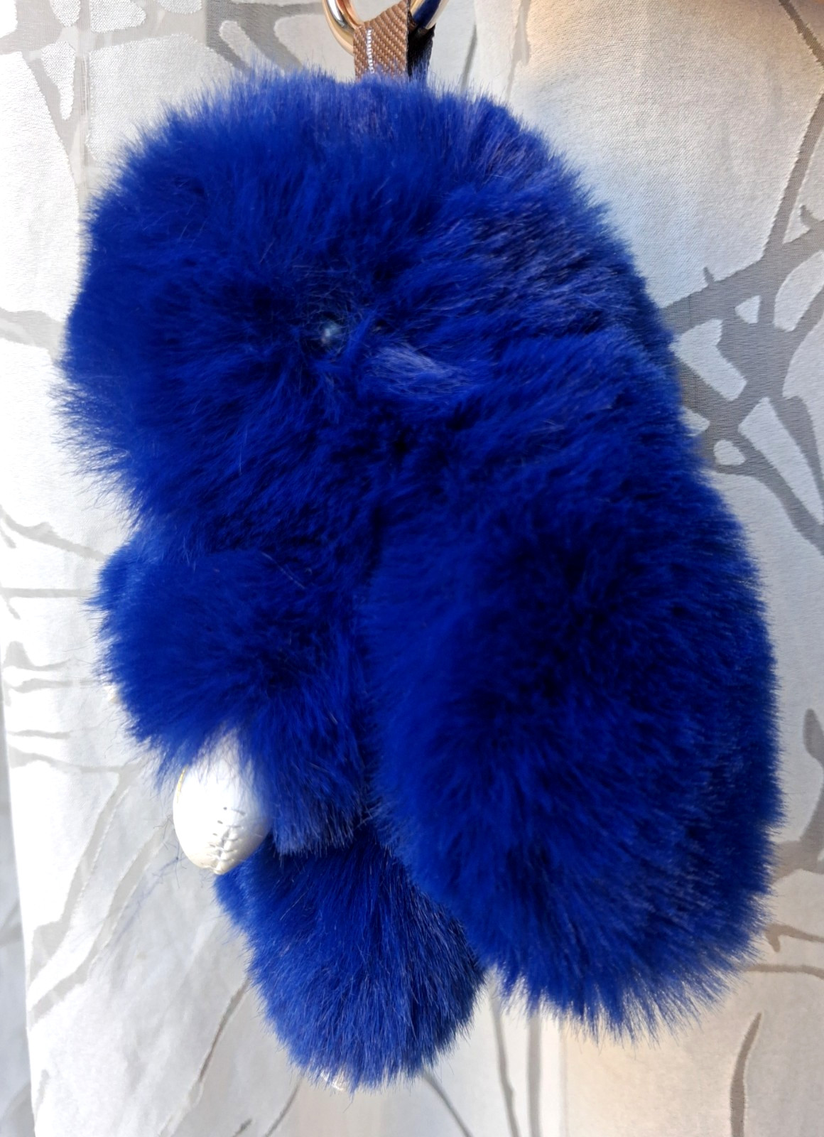 LFPU Blue Bunny Keychain Soft Fur Bag Charm Pendant Inspired By Bunny Lulu, NEW