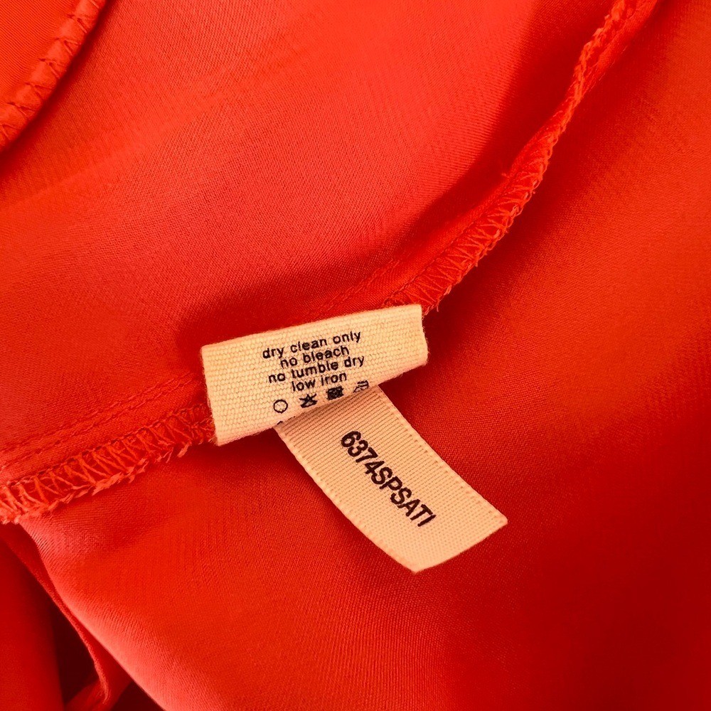 L’AGENCE STUNNING TANGERINE V-NECK FLOWY TIE FRONT MINI DRESS NWT COCKTAIL