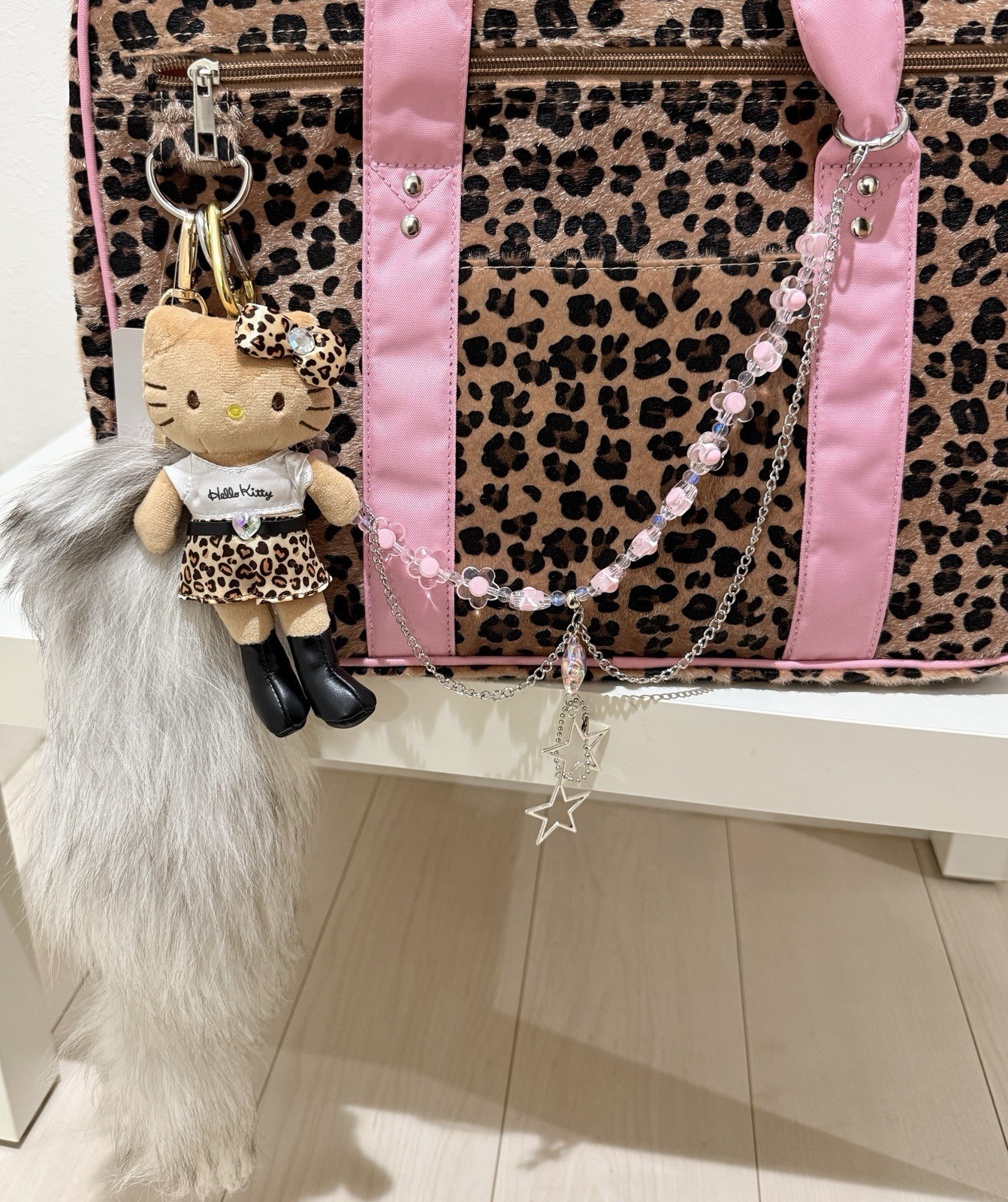 Hello Kitty Y2K Gyaru Leopard School Bag 4pc Set Pink Japan Exclusive Harajuku