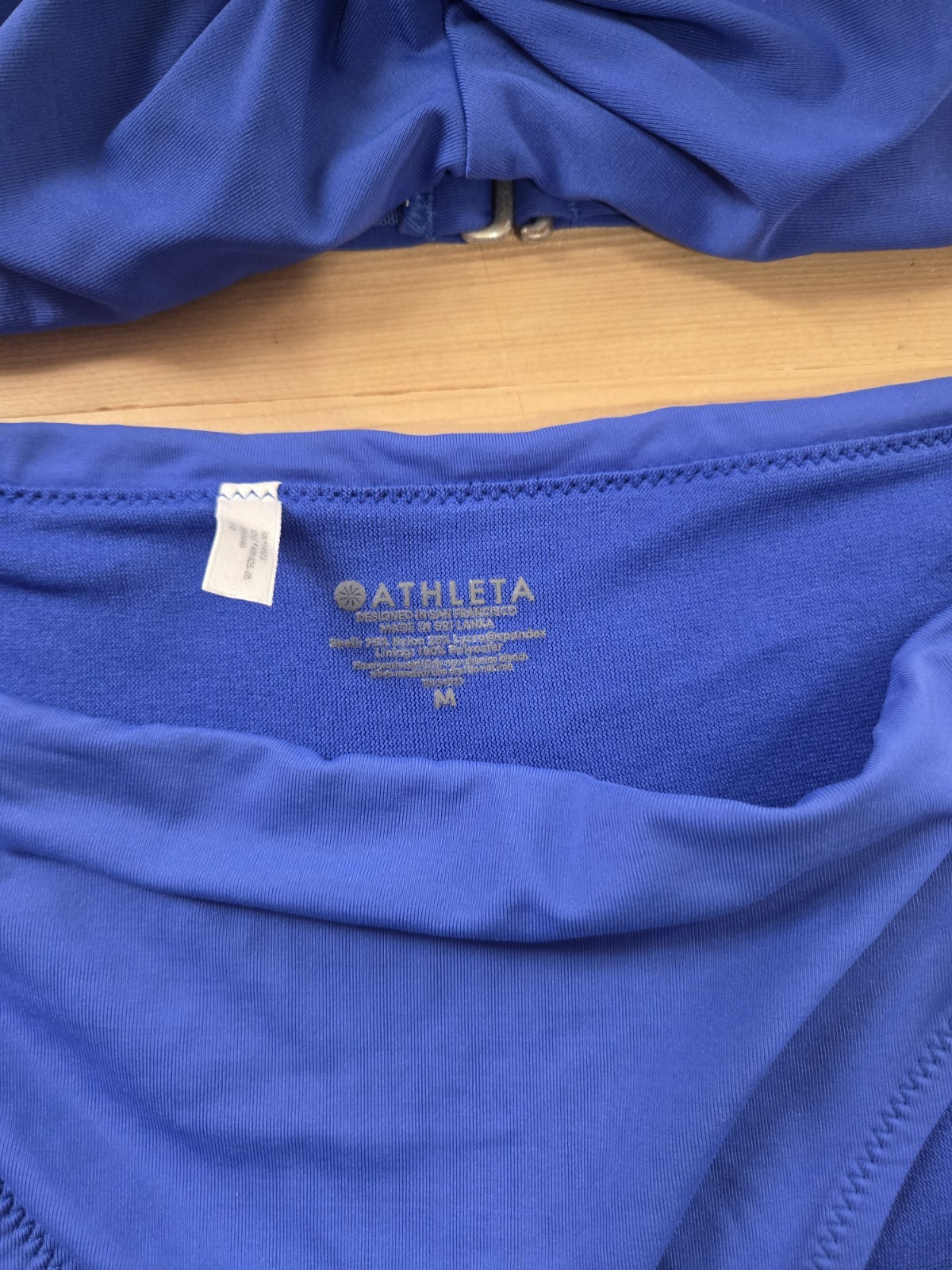 Athleta Womens Underwire Bikini Bra Top 34b/c High Waist Bottom Medium Royal…