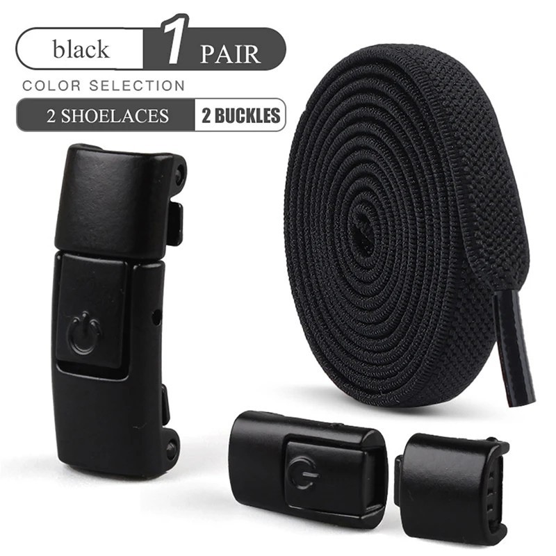 2PCS Elastic No Tie Shoelaces Flat Silicone Shoe Laces for Adults Sneakers