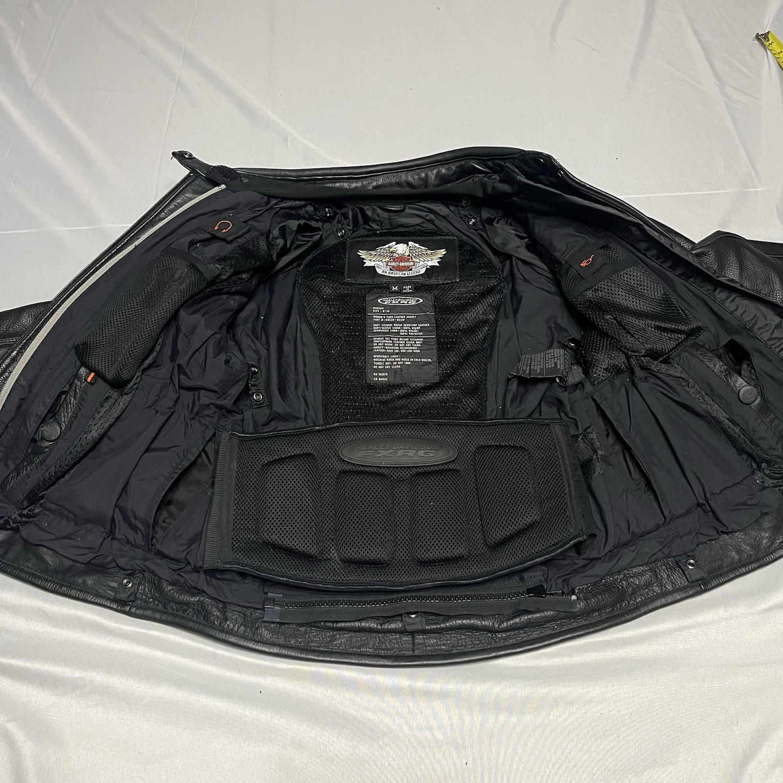 Harley Davidson FXRG Series Black Leather Motorcycle Jacket & Liner Women’s M