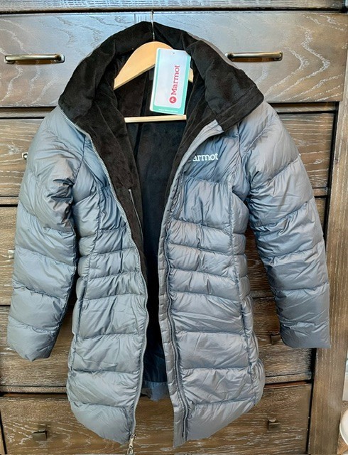 MARMOT Women’s Montreal Mid-Thigh Length Down Puffer Jacket, Dark Steel, XS
