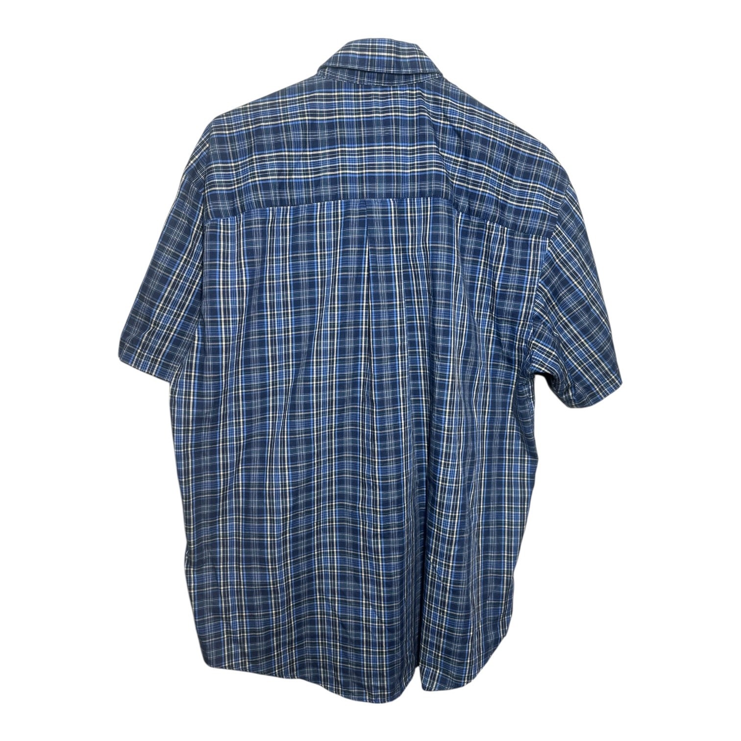 Chaps Ralph Lauren Men’s Blue Plaid Short Sleeve Button Up Shirt M Classic