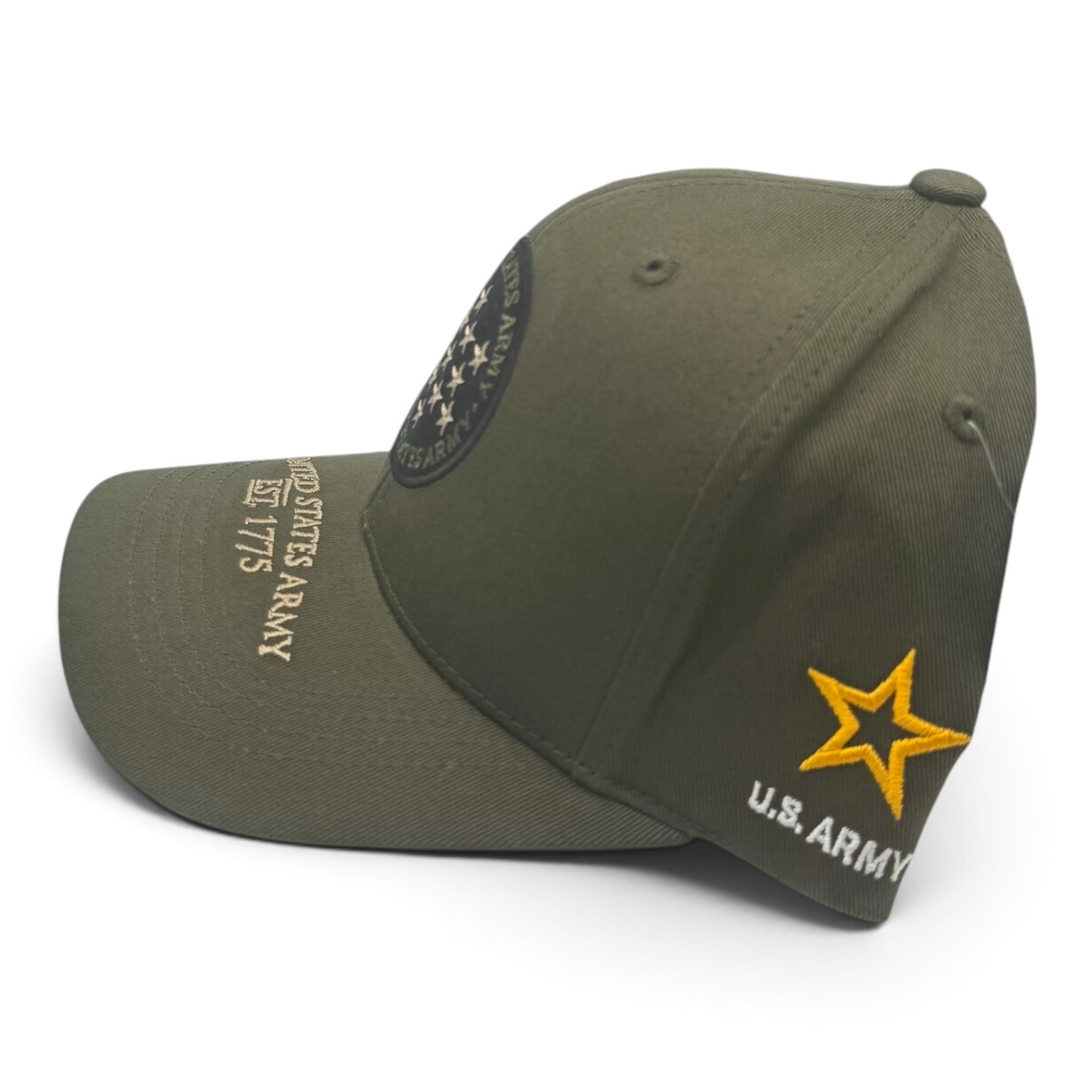 U.S. Army Licensed Military Veteran Premium Cotton Hat Snapback Olive Green