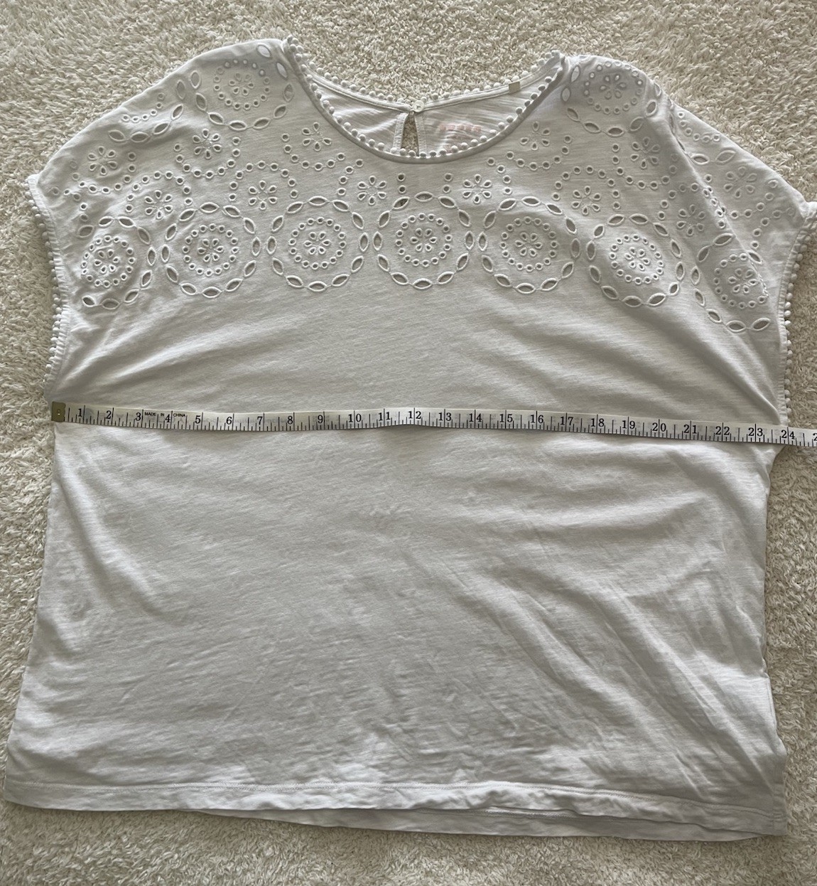 BODEN Sasha White Broderie Tee size US 16/18