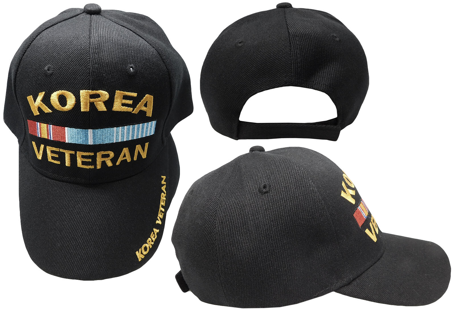 Korea Veteran RIBBONS Ball Cap Army Navy USAF Korean War Vet Hat