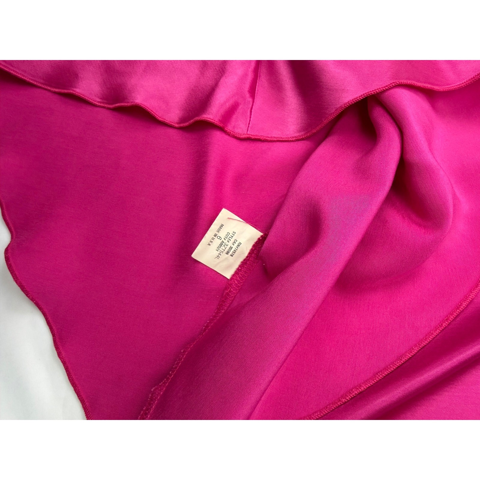 Cache Womens Fuchsia Pink Satin Cold Shoulder Bell Sleeve Cutout Blouse Size 6
