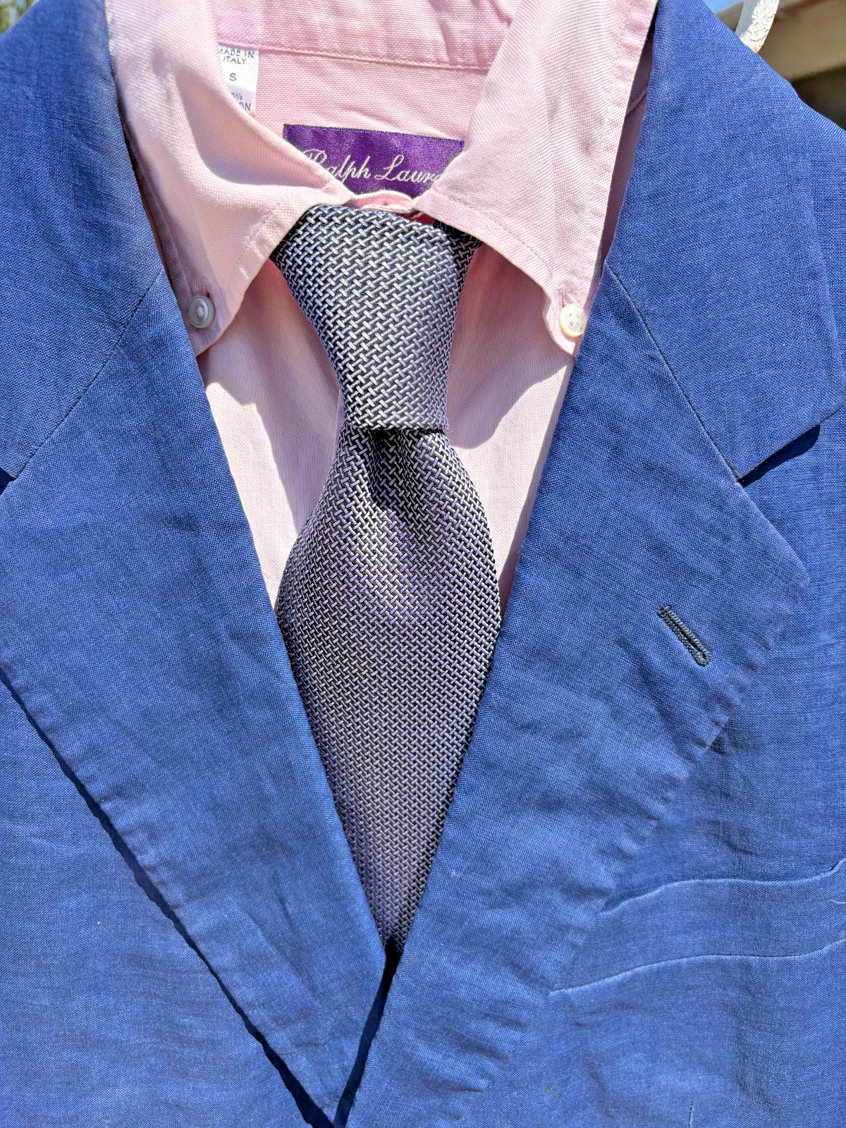 Ralph Lauren Purple Label Woven Violet-Blue Silk Necktie – England – $235.00