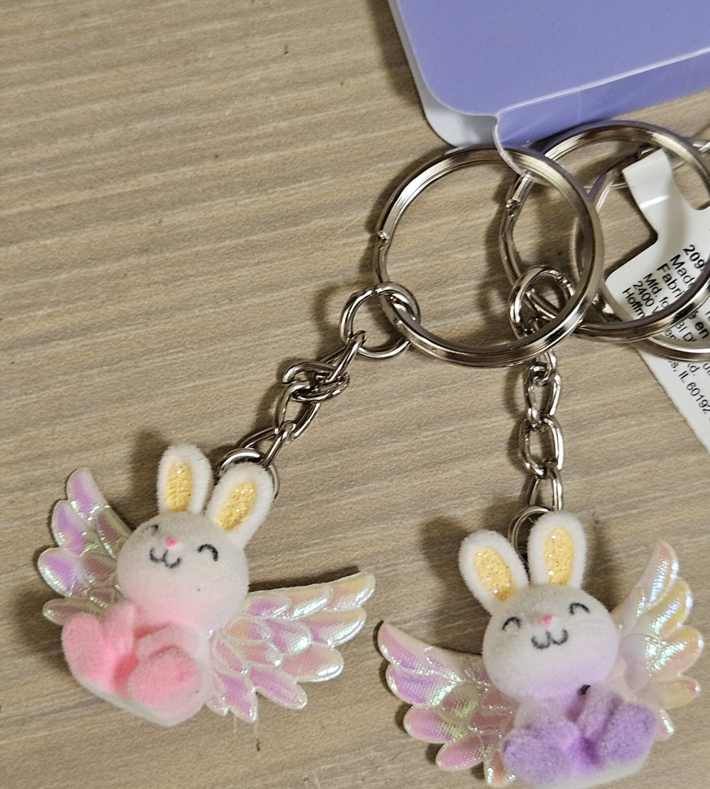 3 PCS CLAIRE’S BUNNY ANGEL WINGS FRIENDSHIP KEYCHAINS